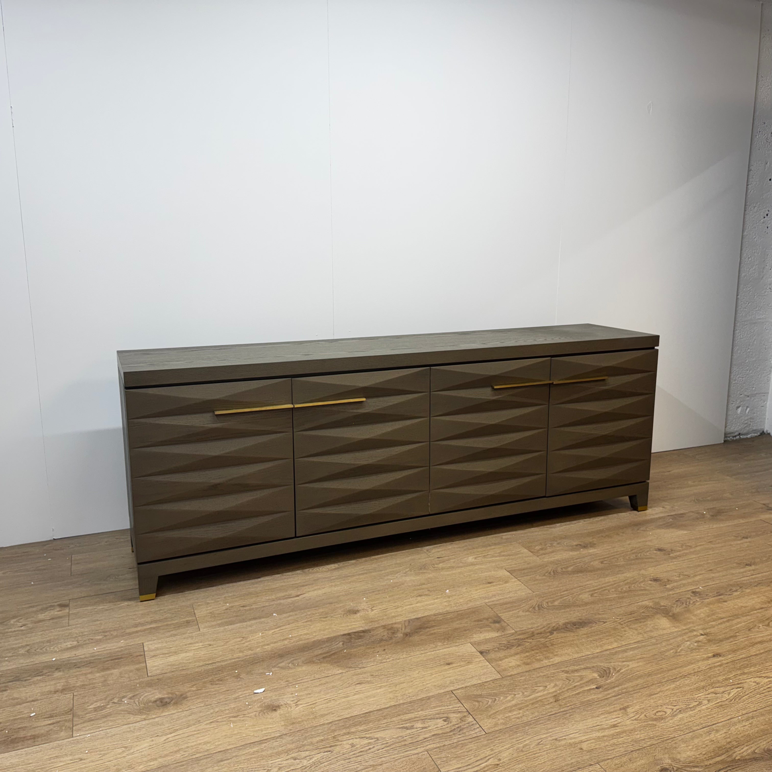 Berkeley Designs Cassis Grey Taupe Oak 4 Door Sideboard - OUTLET