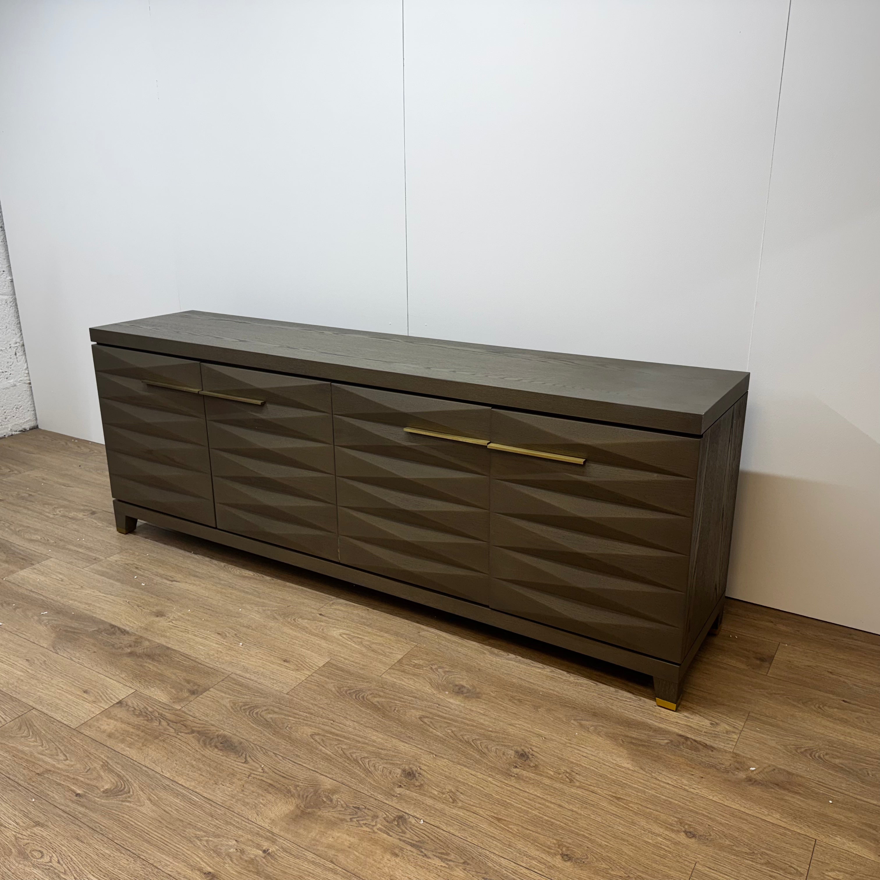 Berkeley Designs Cassis Grey Taupe Oak 4 Door Sideboard - OUTLET