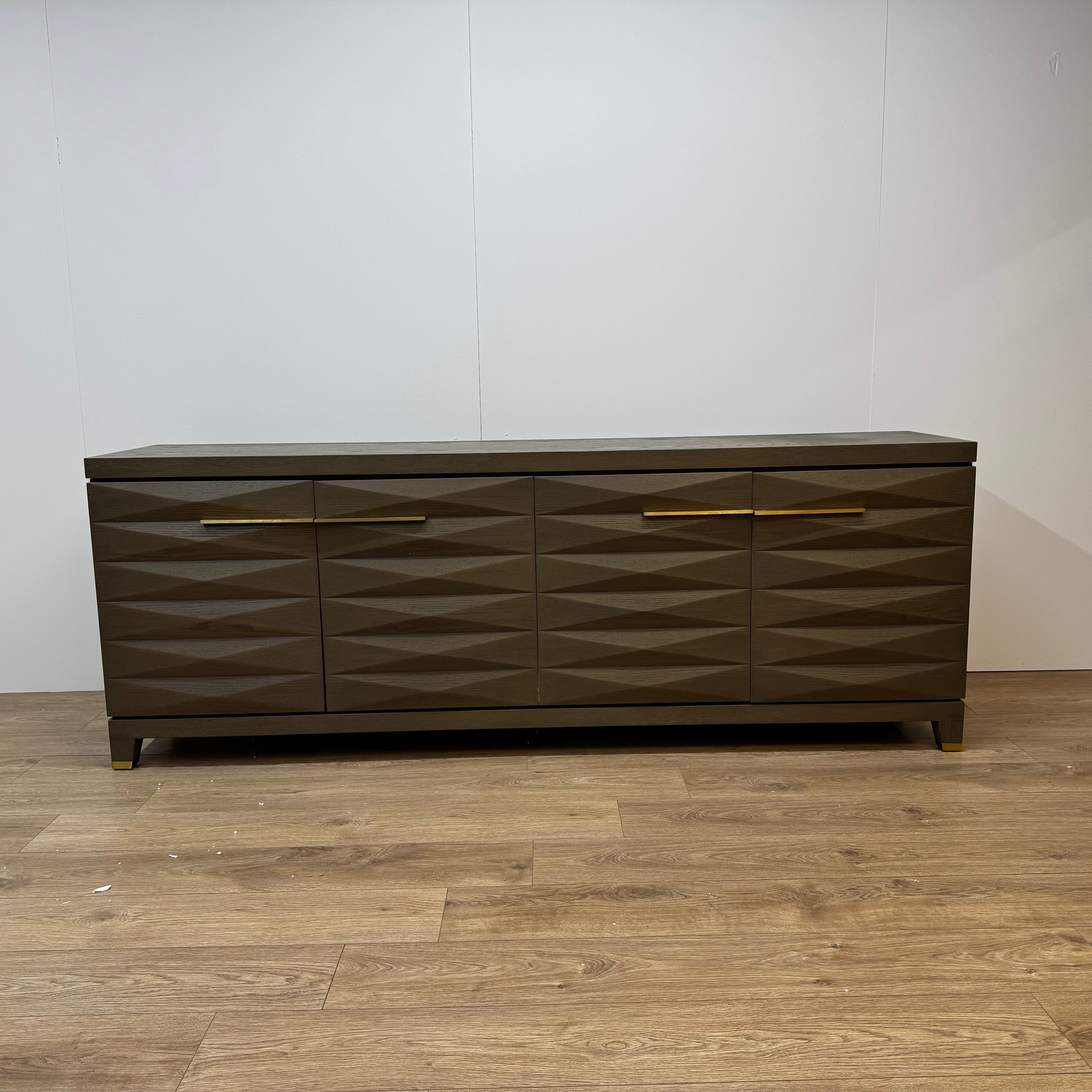 Berkeley Designs Cassis Grey Taupe Oak 4 Door Sideboard - OUTLET