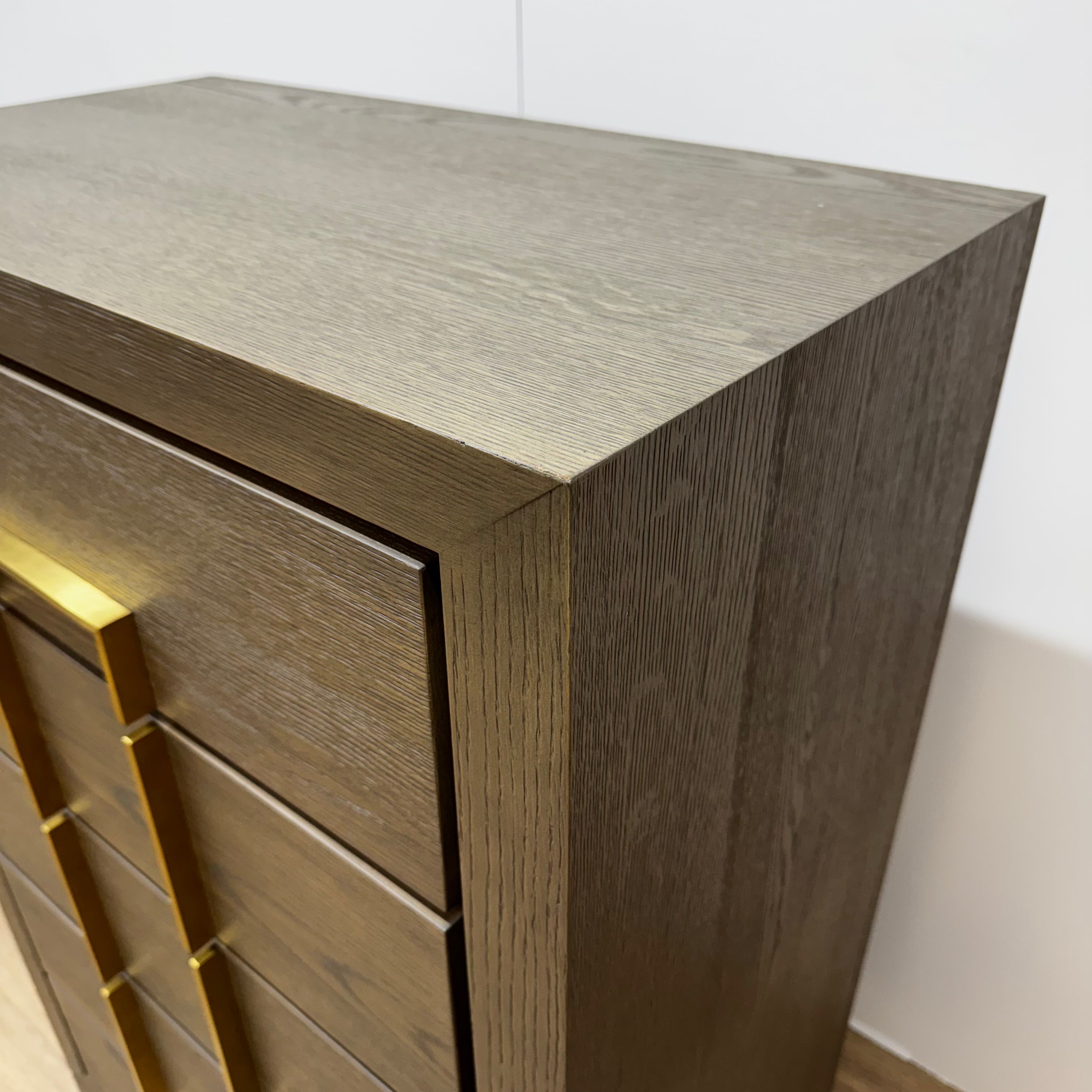 Berkeley Designs Lucca 5 Drawer Tall Chest of Drawers in Grey Oak Veneer - OUTLET