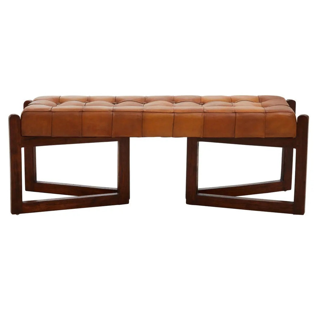 Ilva Bench With Wooden Base   Nicholas John Interiors