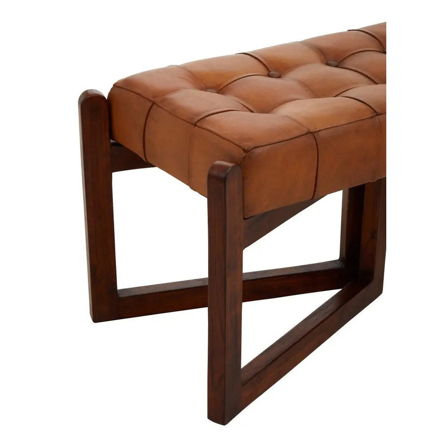 Ilva Bench With Wooden Base   Nicholas John Interiors