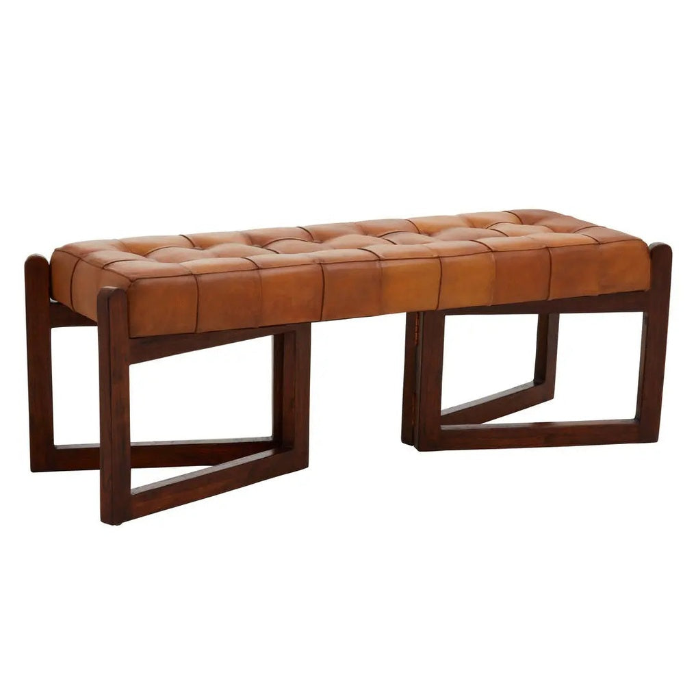 Ilva Bench With Wooden Base   Nicholas John Interiors