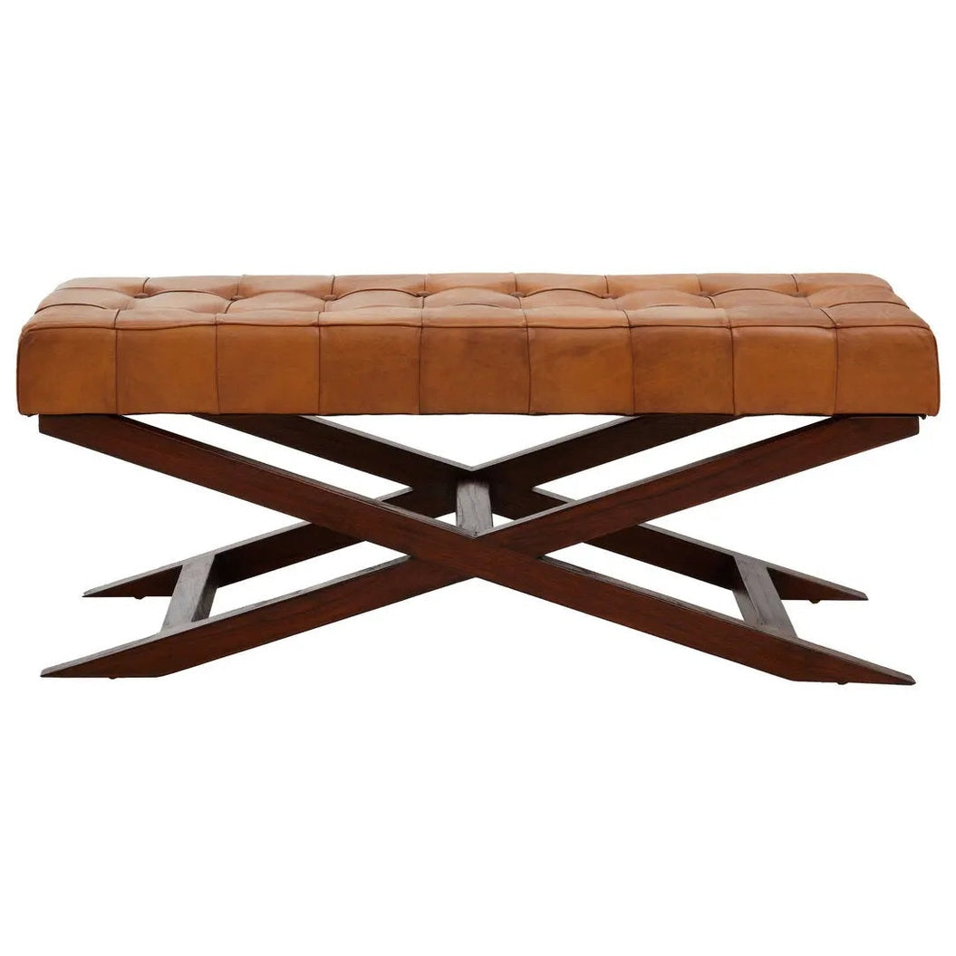 Ilva Bench with Cross Base   Nicholas John Interiors