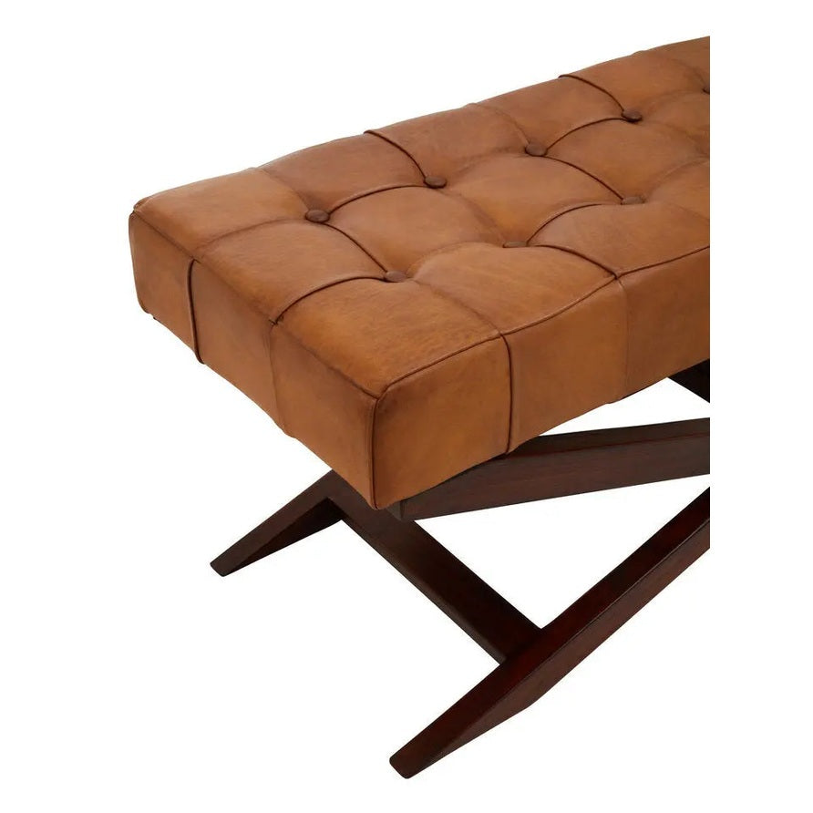 Ilva Bench with Cross Base   Nicholas John Interiors