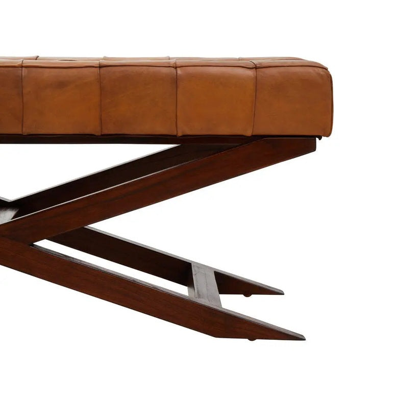 Ilva Bench with Cross Base   Nicholas John Interiors