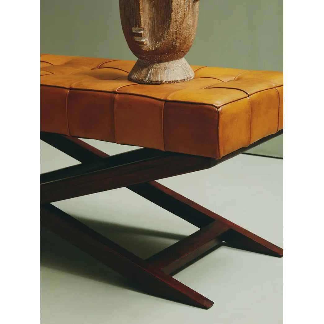 Ilva Bench with Cross Base   Nicholas John Interiors