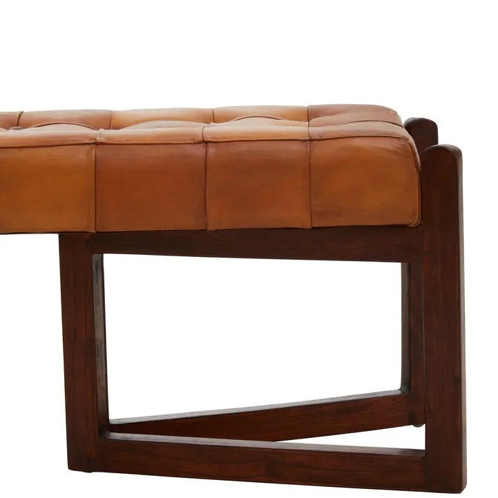 Ilva Bench with Wooden Base   Nicholas John Interiors