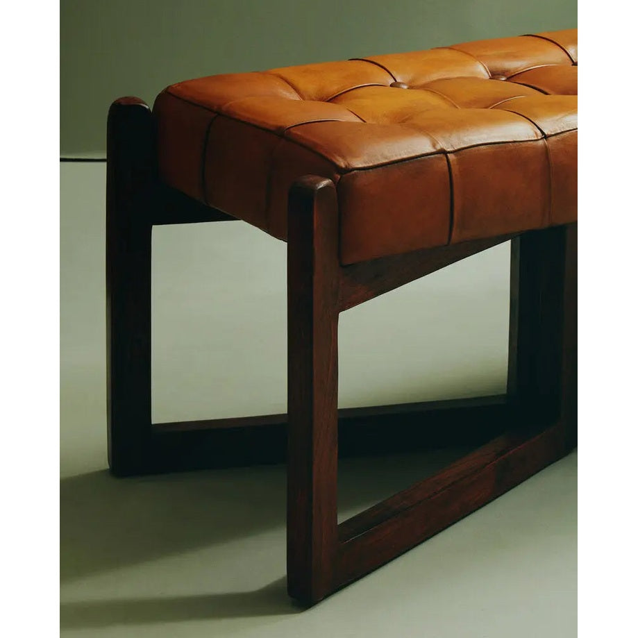 Ilva Bench with Wooden Base   Nicholas John Interiors