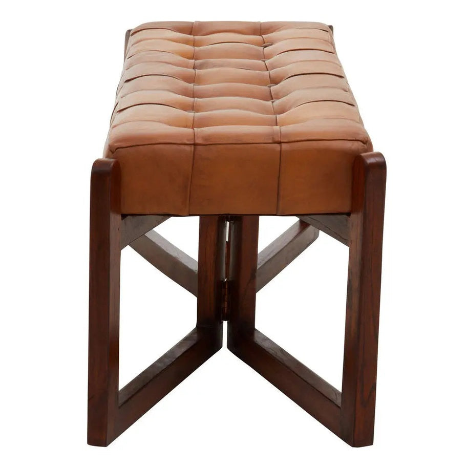 Ilva Bench with Wooden Base   Nicholas John Interiors