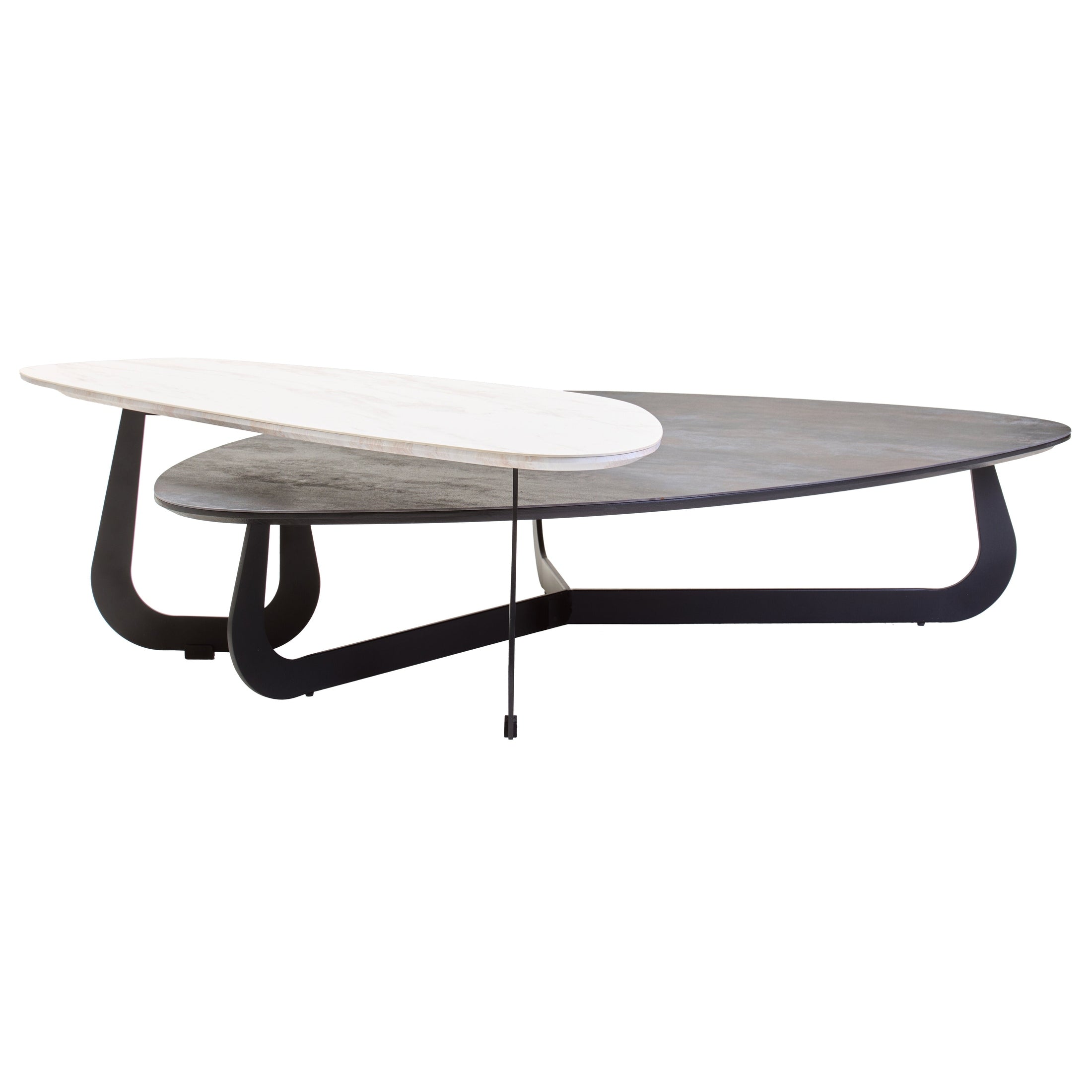 Impero 2 Tier Large Asymmetrical Ceramic Coffee Table  Nicholas John Interiors
