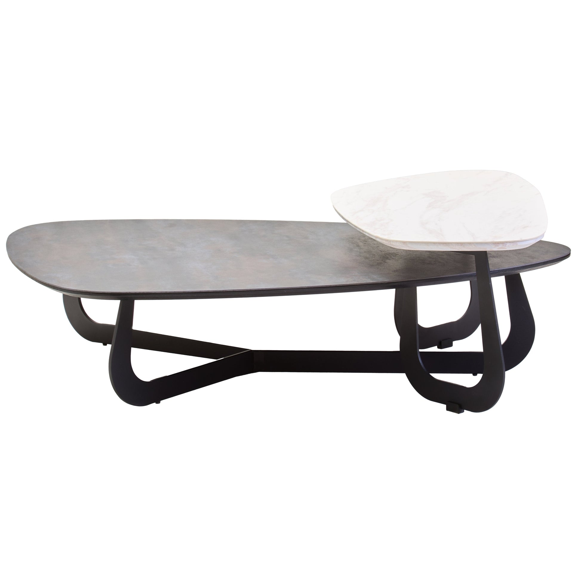 Impero 2 Tier Large Asymmetrical Ceramic Coffee Table  Nicholas John Interiors