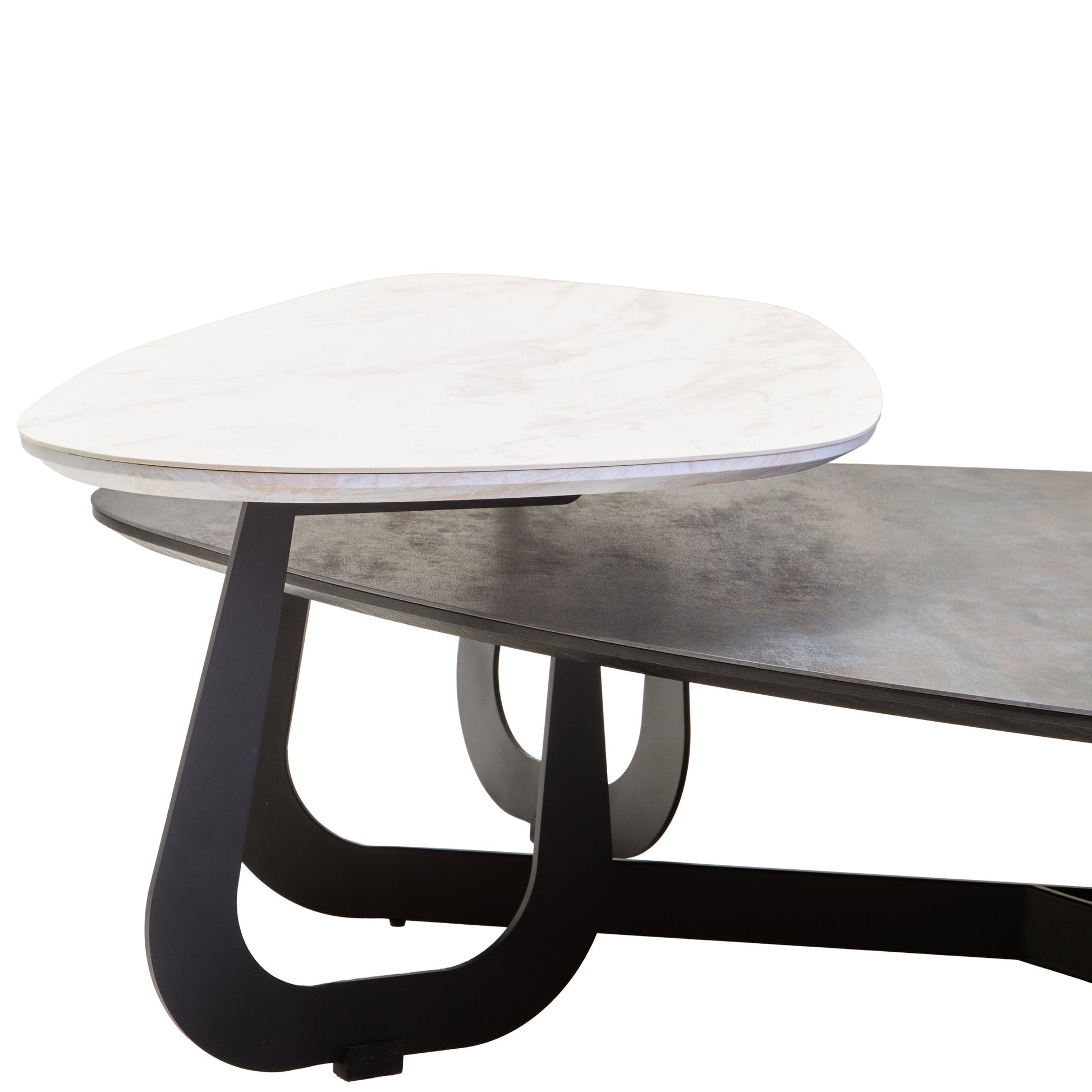 Impero 2 Tier Large Asymmetrical Ceramic Coffee Table  Nicholas John Interiors