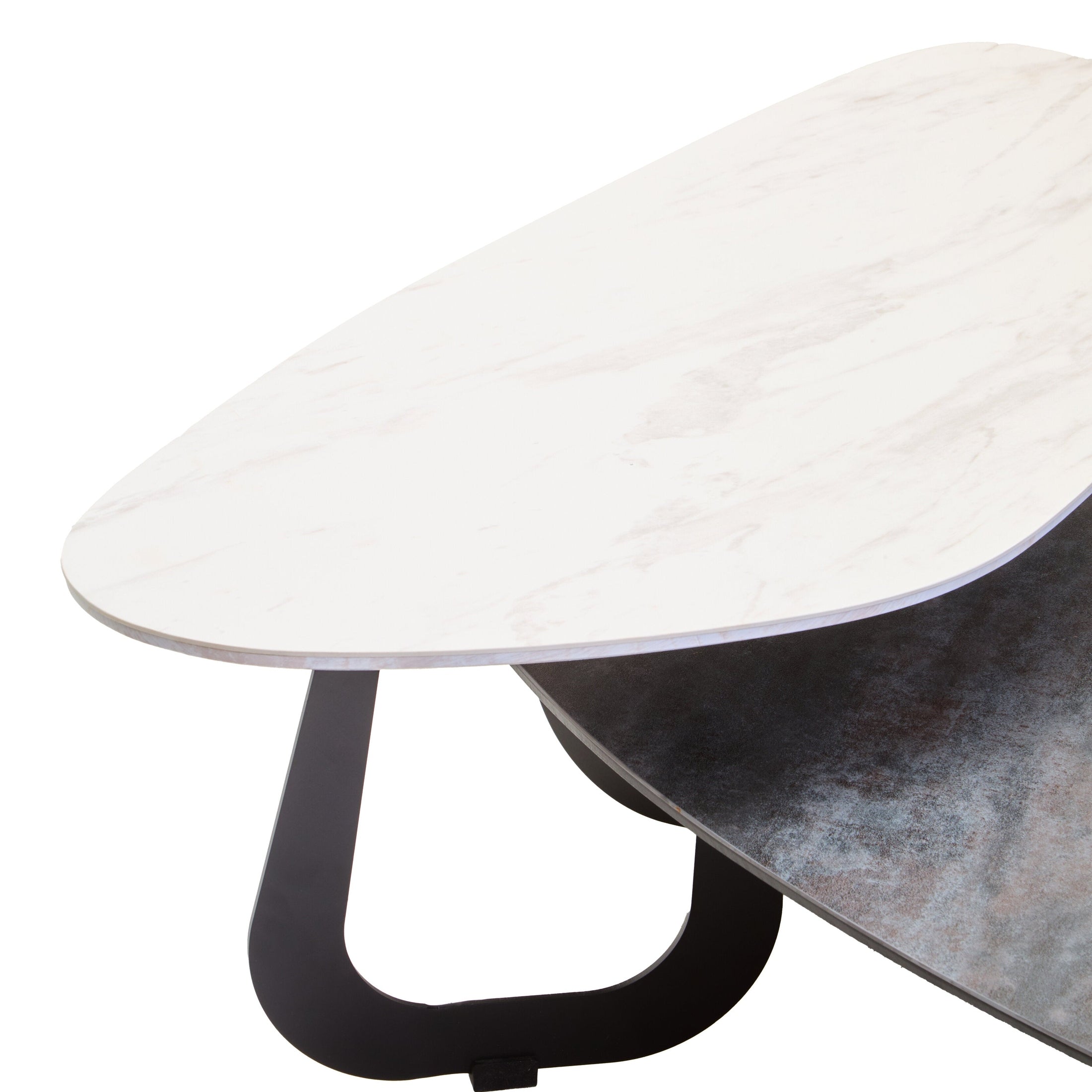 Impero 2 Tier Large Asymmetrical Ceramic Coffee Table  Nicholas John Interiors