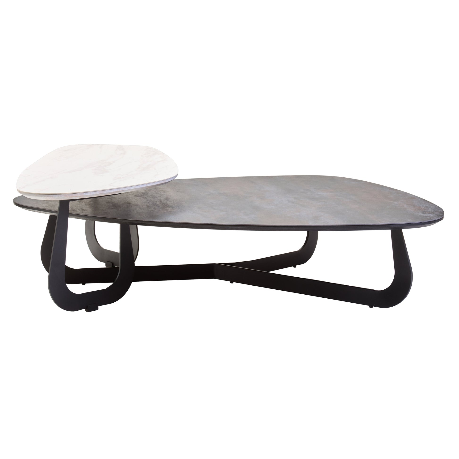 Impero 2 Tier Large Asymmetrical Ceramic Coffee Table  Nicholas John Interiors