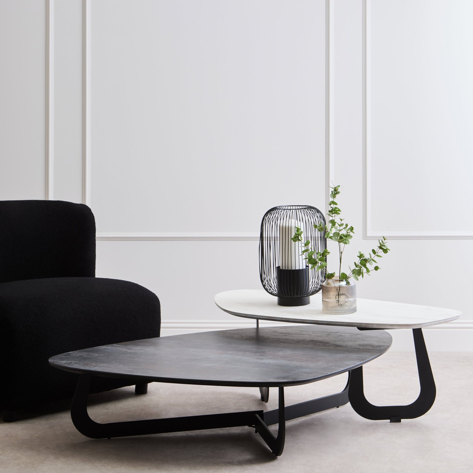 Impero 2 Tier Large Asymmetrical Ceramic Coffee Table  Nicholas John Interiors