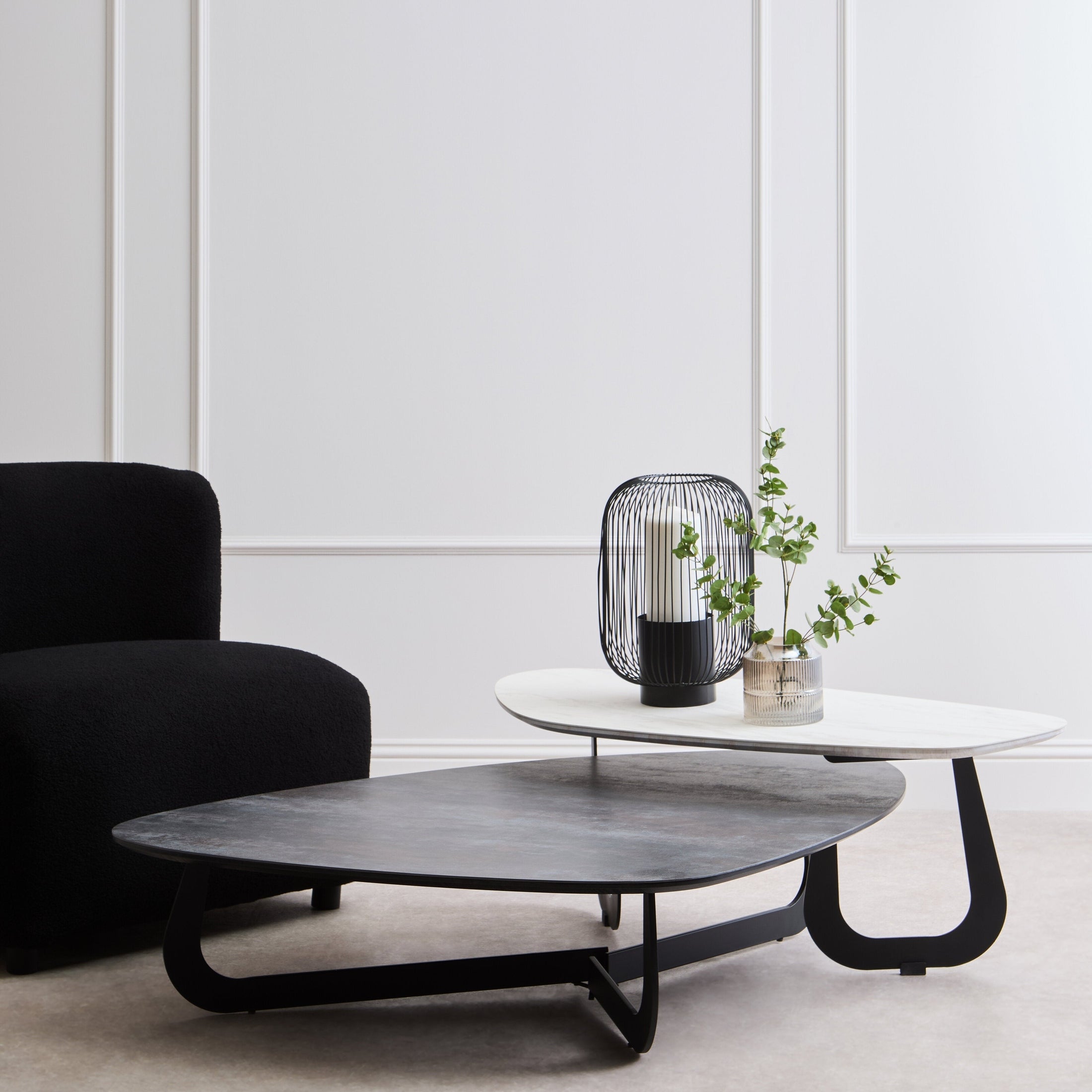 Impero 2 Tier Large Asymmetrical Ceramic Coffee Table  Nicholas John Interiors