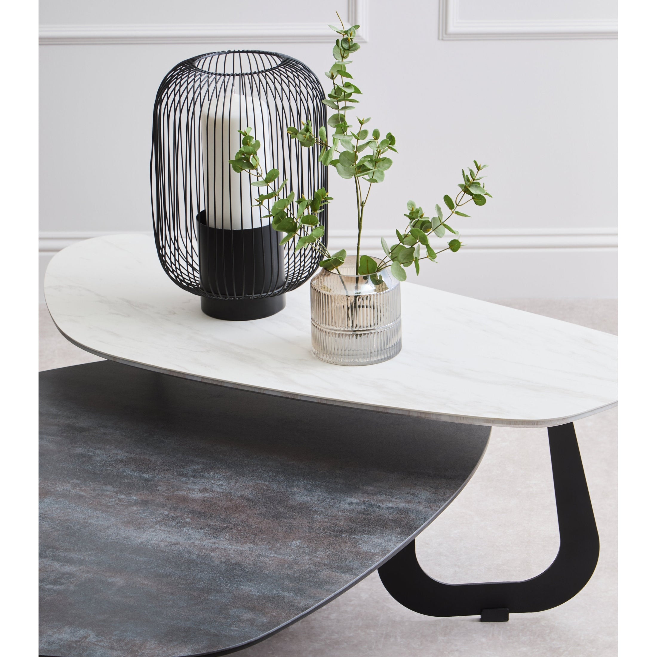 Impero 2 Tier Large Asymmetrical Ceramic Coffee Table  Nicholas John Interiors