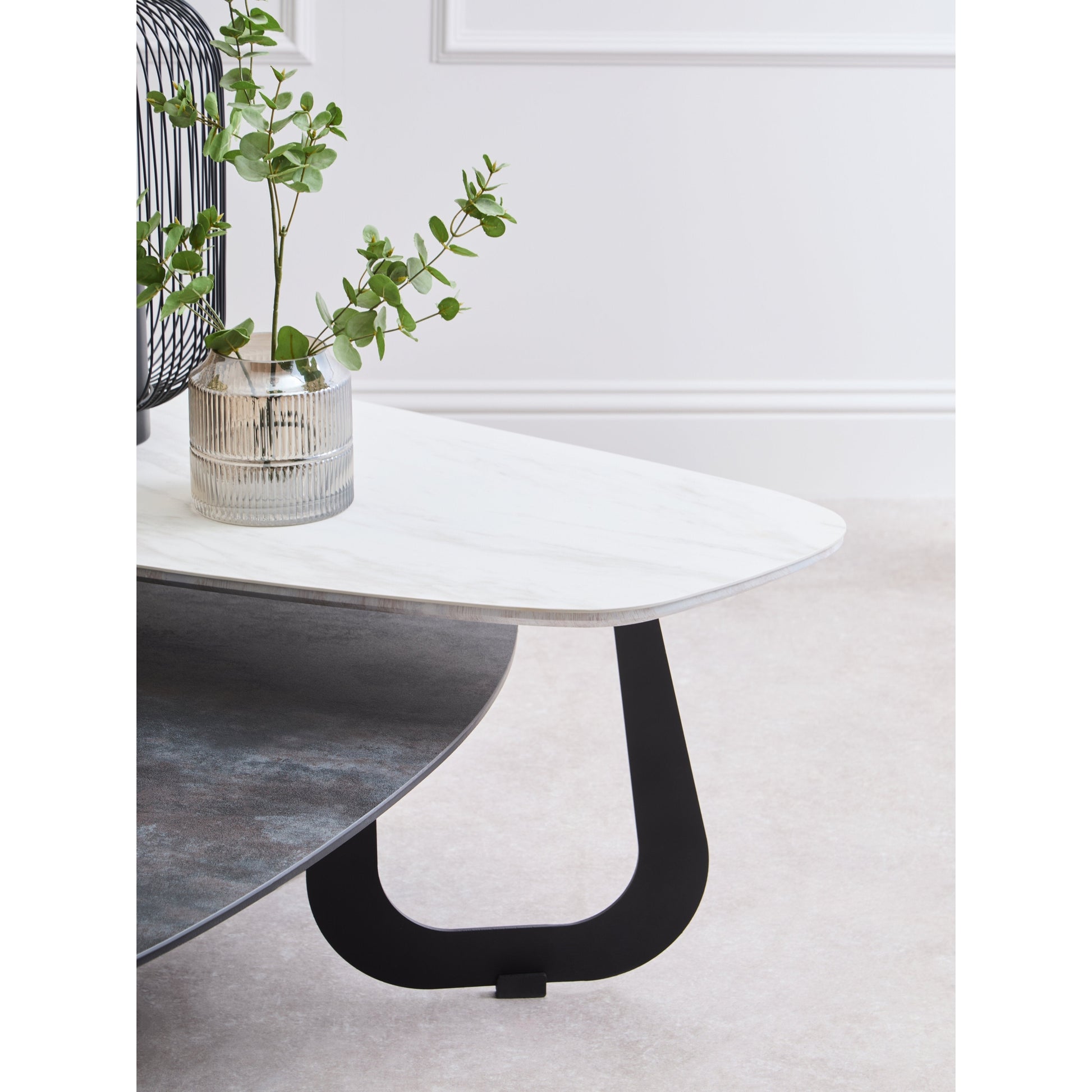 Impero 2 Tier Large Asymmetrical Ceramic Coffee Table  Nicholas John Interiors