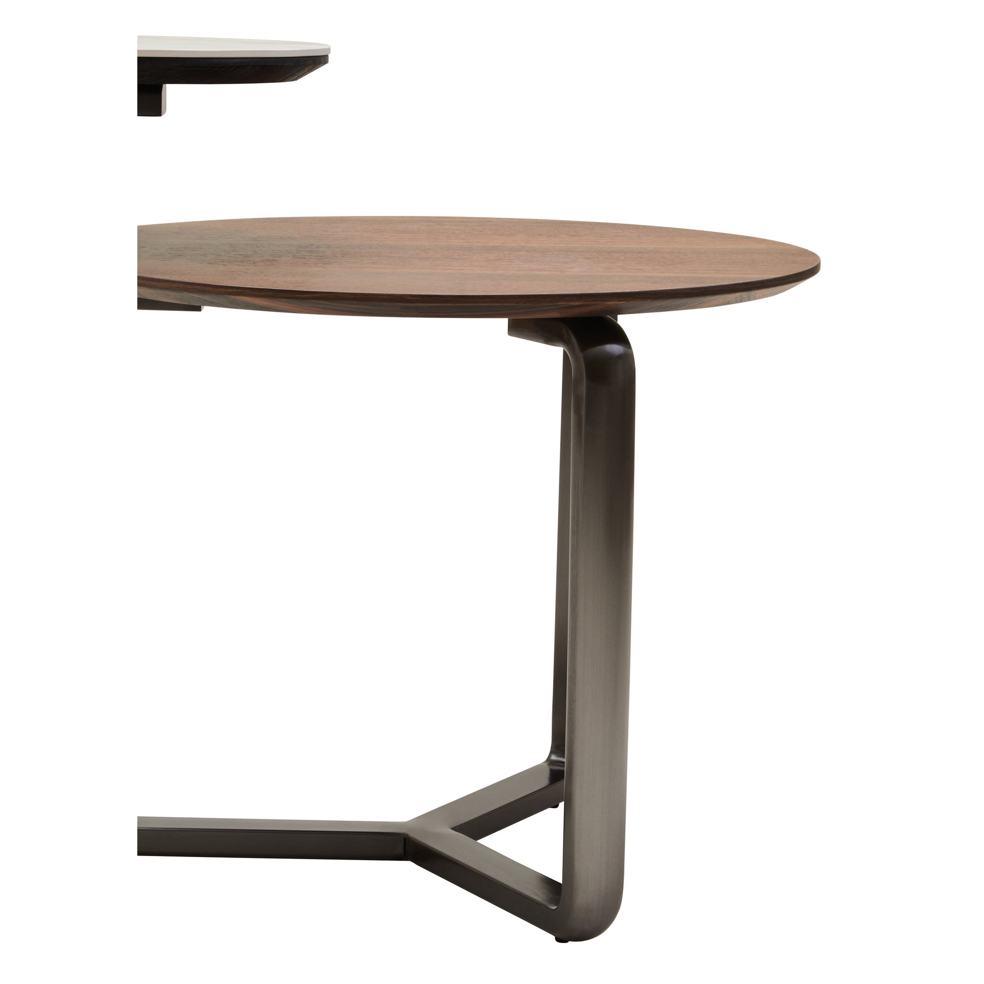 Impero 2 Tier Round Veneer and Ceramic Coffee Table  Nicholas John Interiors