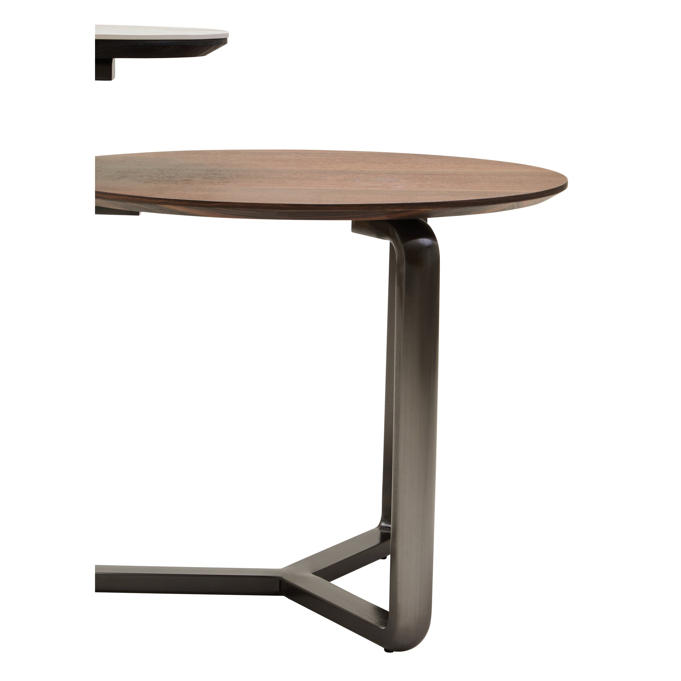 Impero 2 Tier Round Veneer and Ceramic Coffee Table  Nicholas John Interiors