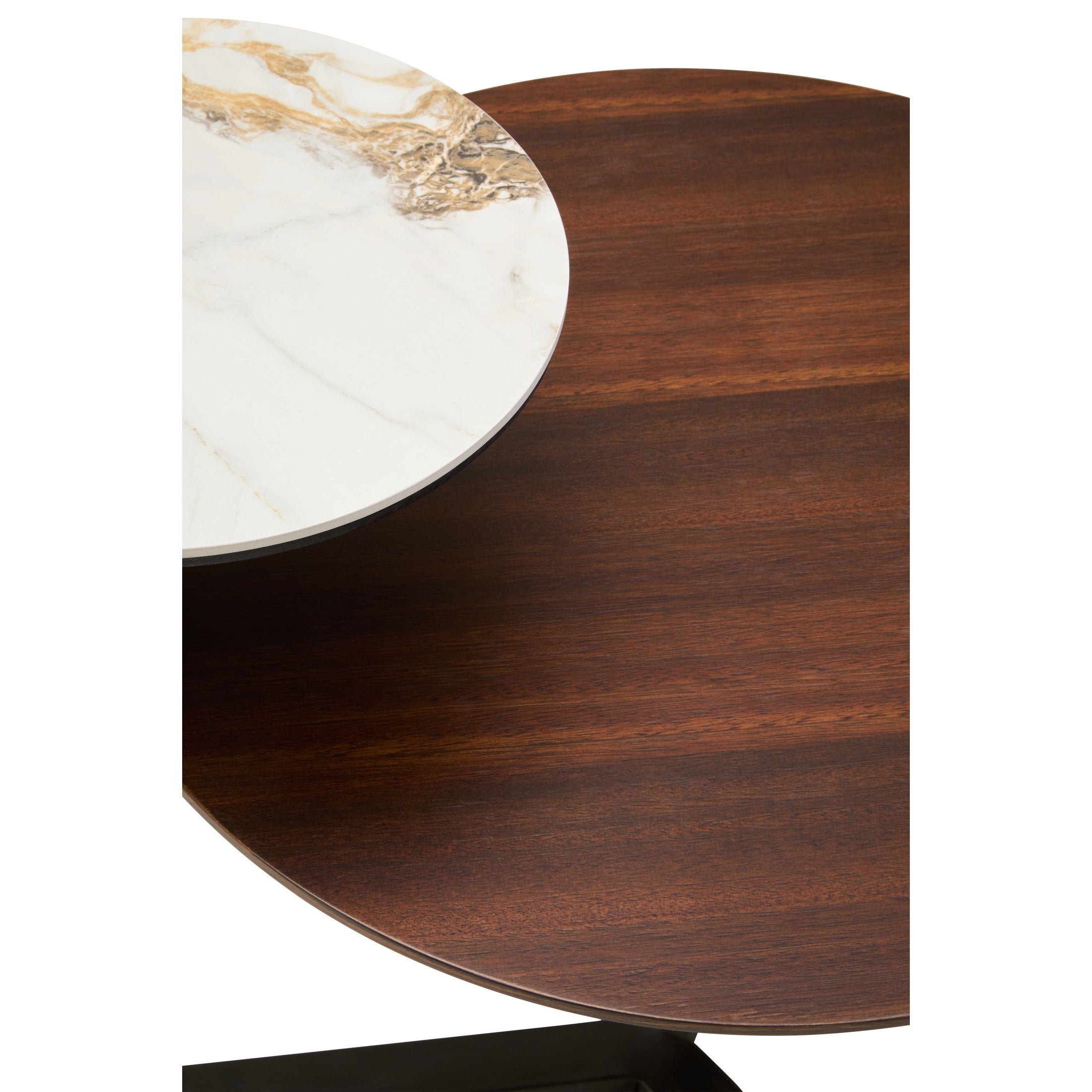 Impero 2 Tier Round Veneer and Ceramic Coffee Table  Nicholas John Interiors