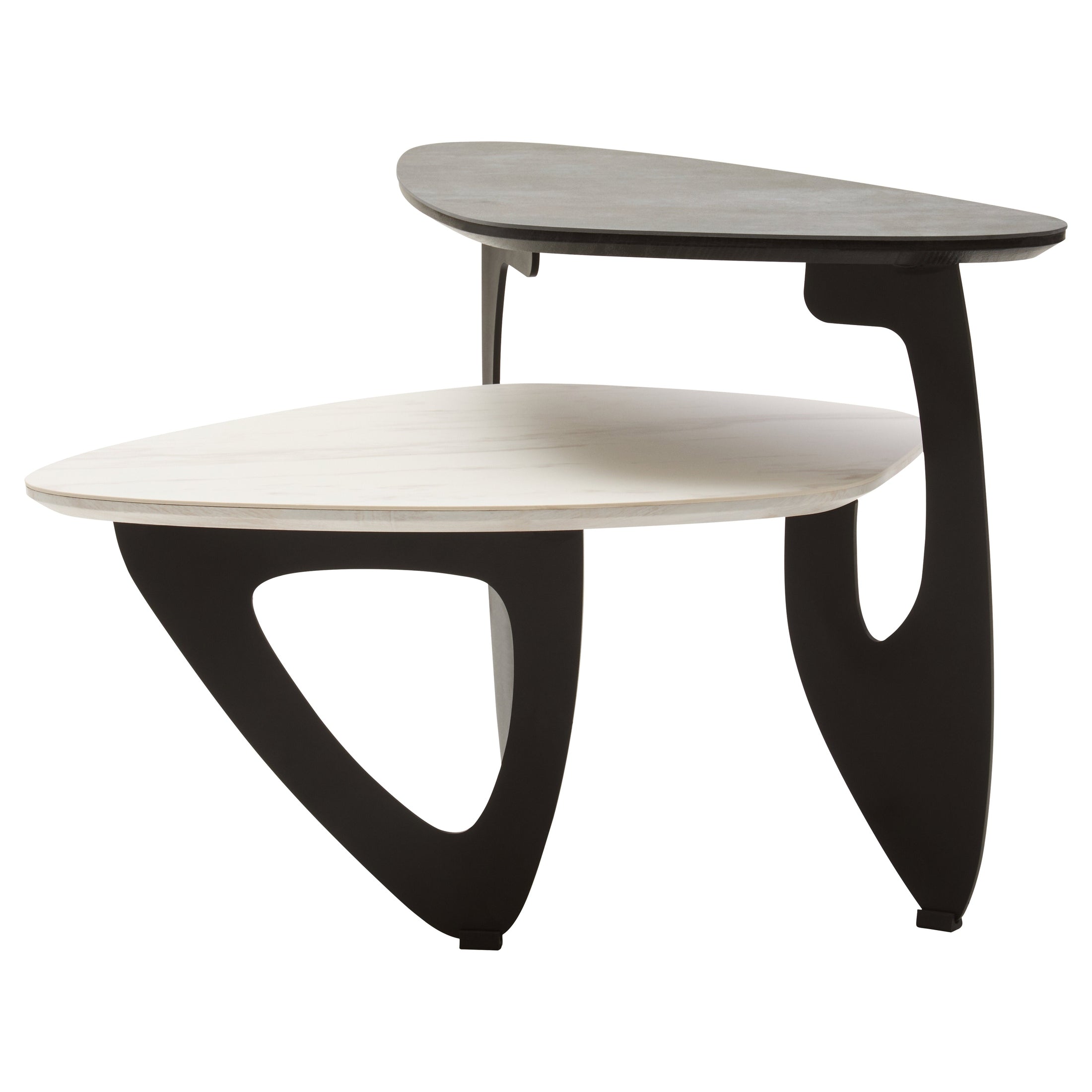 Impero 2 Tier Small Asymmetrical Ceramic Coffee Table  Nicholas John Interiors