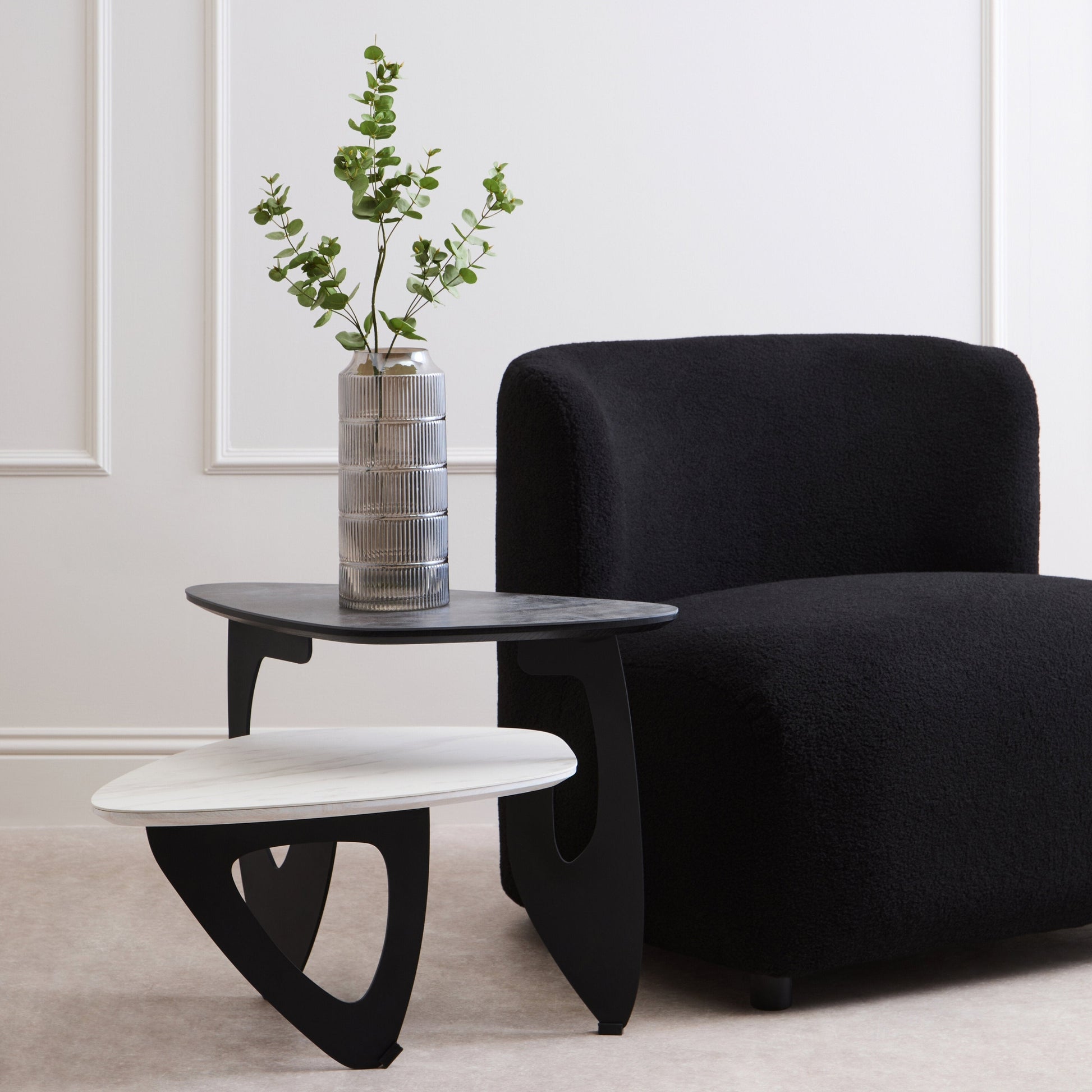 Impero 2 Tier Small Asymmetrical Ceramic Coffee Table  Nicholas John Interiors