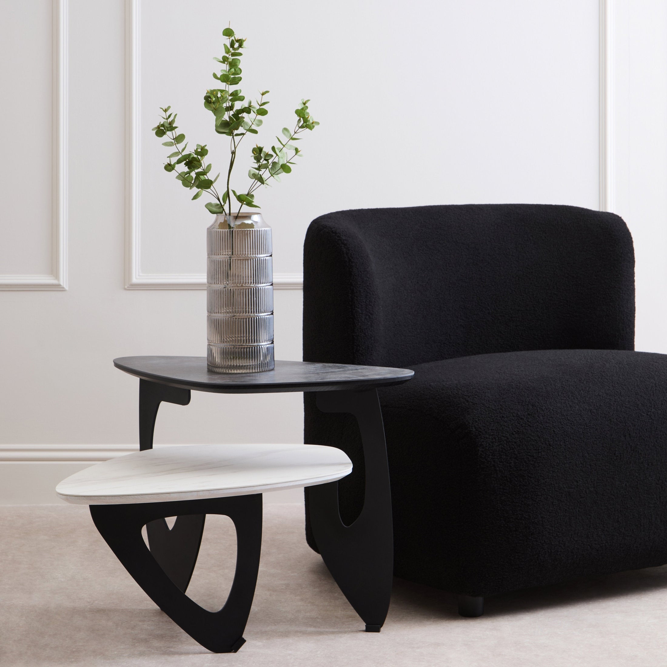 Impero 2 Tier Small Asymmetrical Ceramic Coffee Table  Nicholas John Interiors