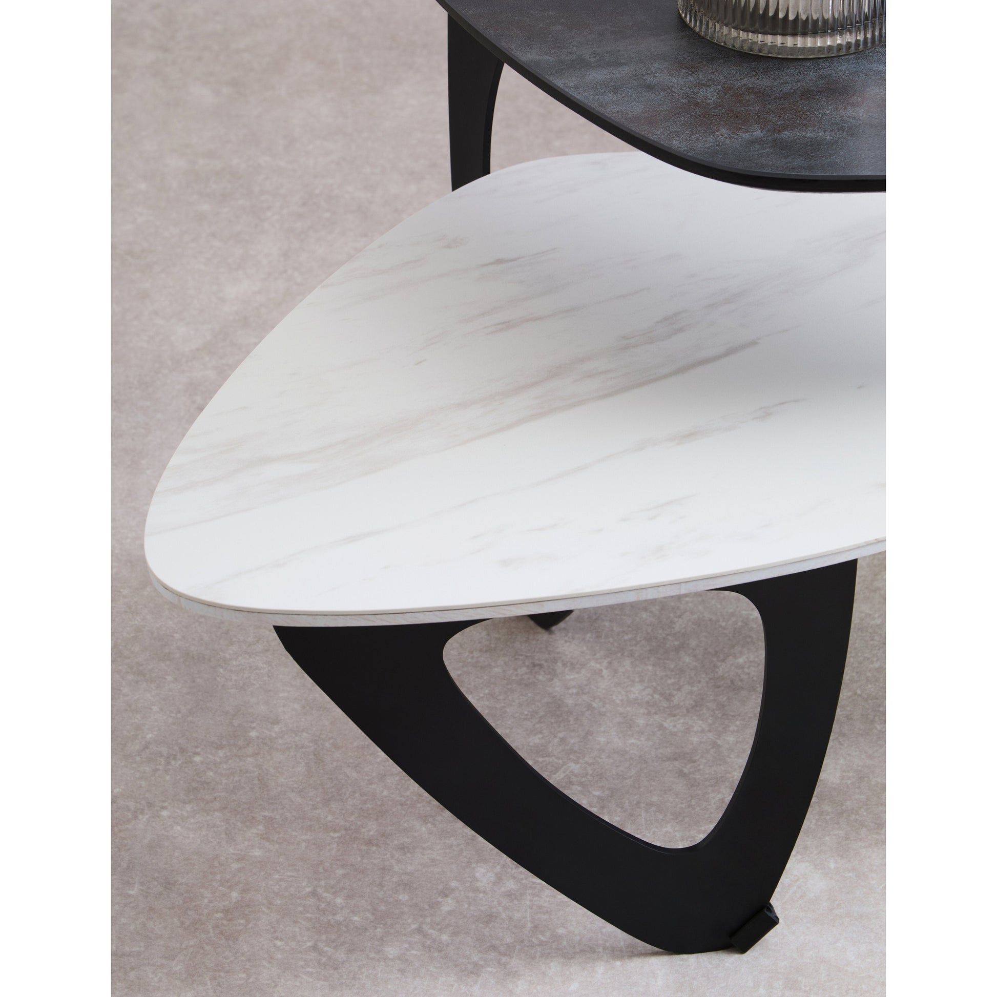 Impero 2 Tier Small Asymmetrical Ceramic Coffee Table  Nicholas John Interiors