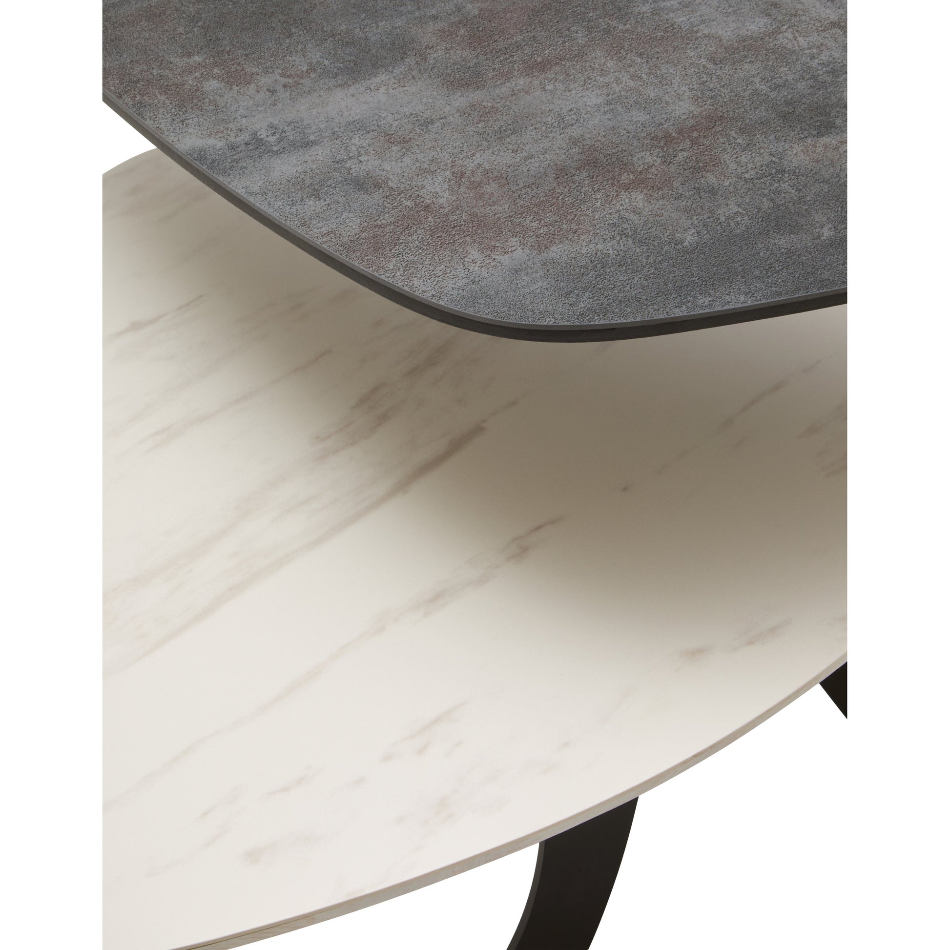 Impero 2 Tier Small Asymmetrical Ceramic Coffee Table  Nicholas John Interiors