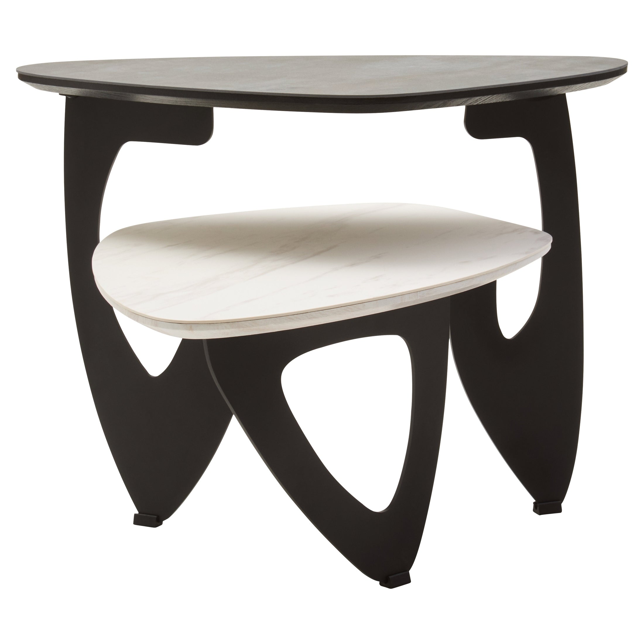 Impero 2 Tier Small Asymmetrical Ceramic Coffee Table  Nicholas John Interiors