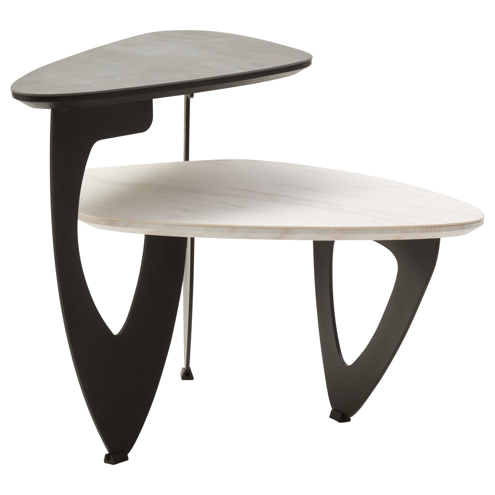 Impero 2 Tier Small Asymmetrical Ceramic Coffee Table  Nicholas John Interiors