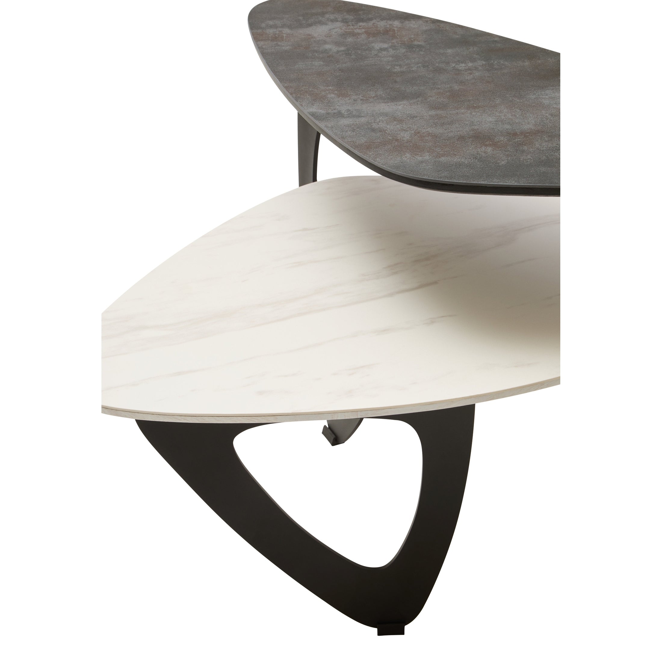 Impero 2 Tier Small Asymmetrical Ceramic Coffee Table  Nicholas John Interiors