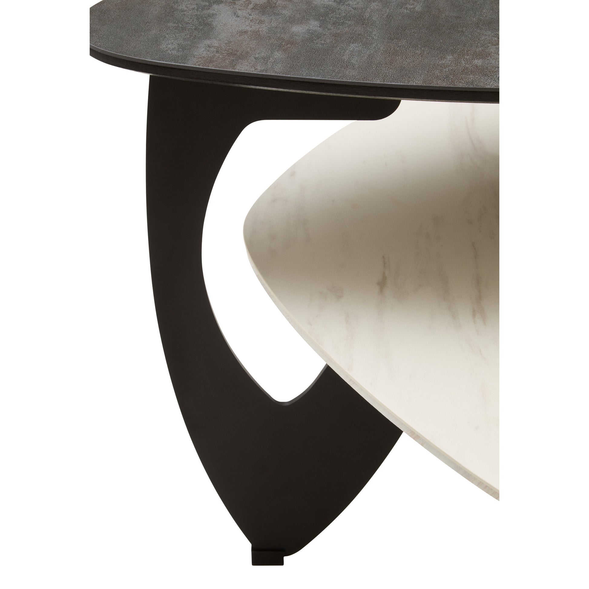 Impero 2 Tier Small Asymmetrical Ceramic Coffee Table  Nicholas John Interiors