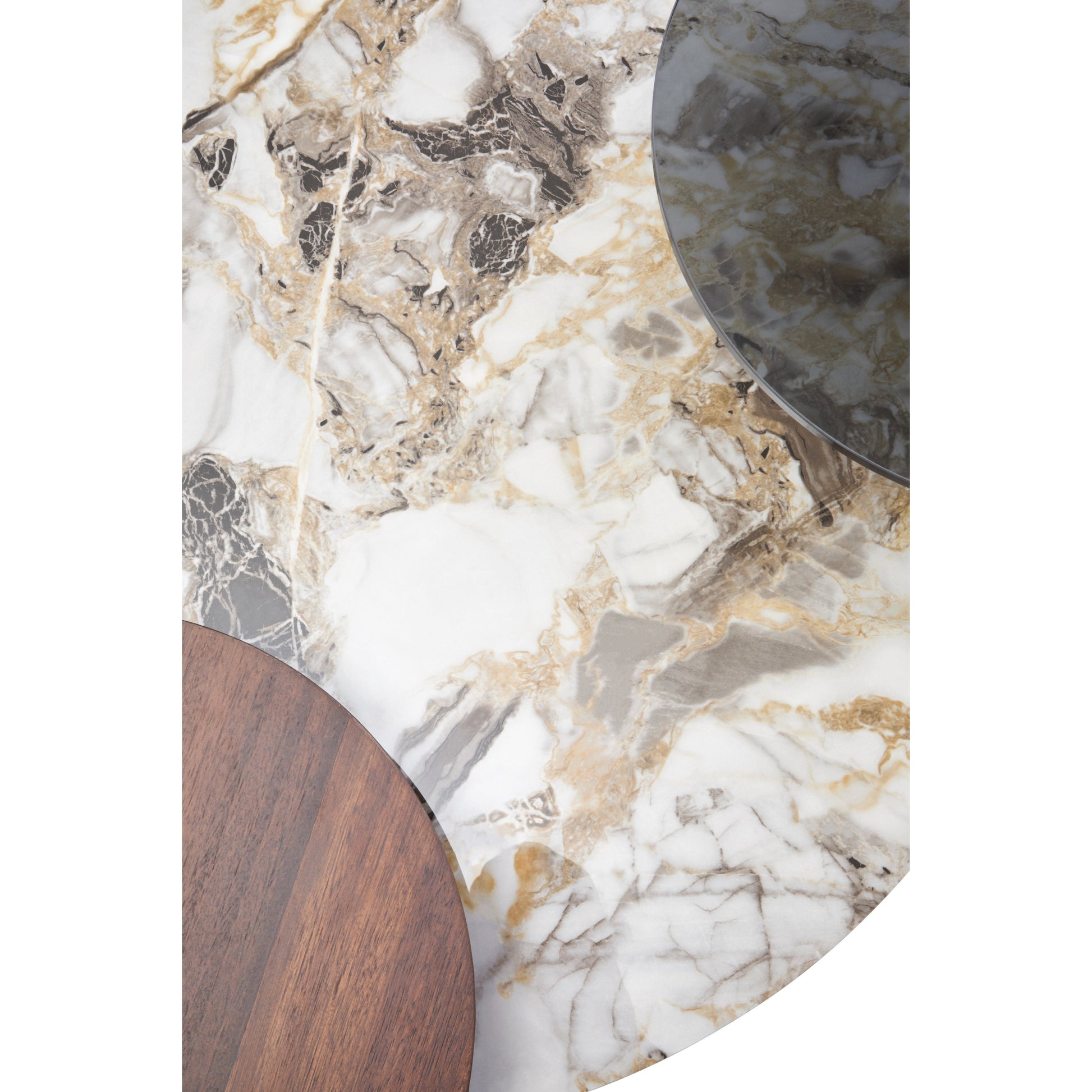 Impero 3 Tier Round Ceramic Marble Effect Coffee Table  Nicholas John Interiors