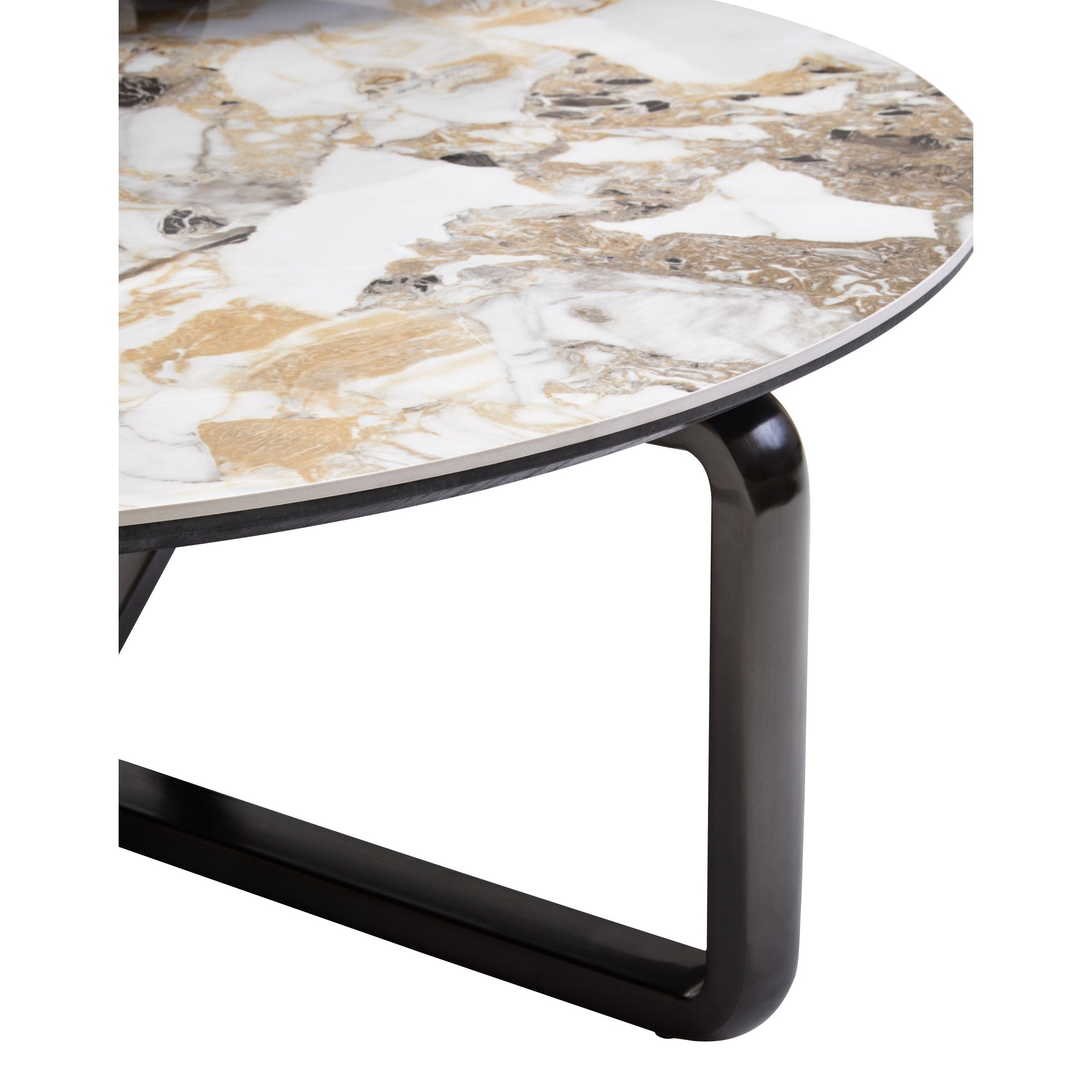 Impero 3 Tier Round Ceramic Marble Effect Coffee Table  Nicholas John Interiors