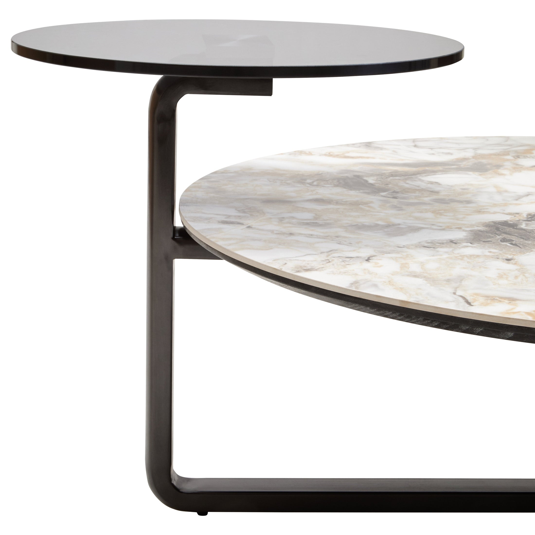 Impero 3 Tier Round Ceramic Marble Effect Coffee Table  Nicholas John Interiors