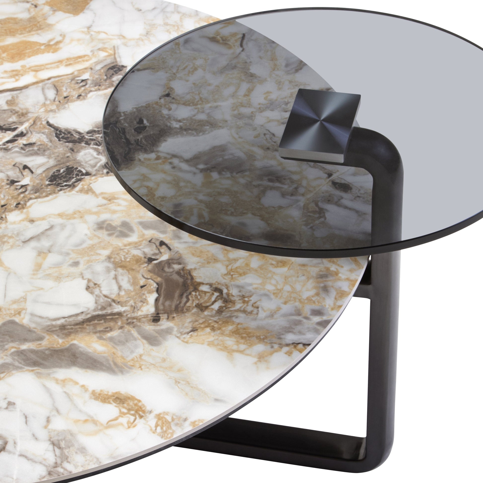 Impero 3 Tier Round Ceramic Marble Effect Coffee Table  Nicholas John Interiors