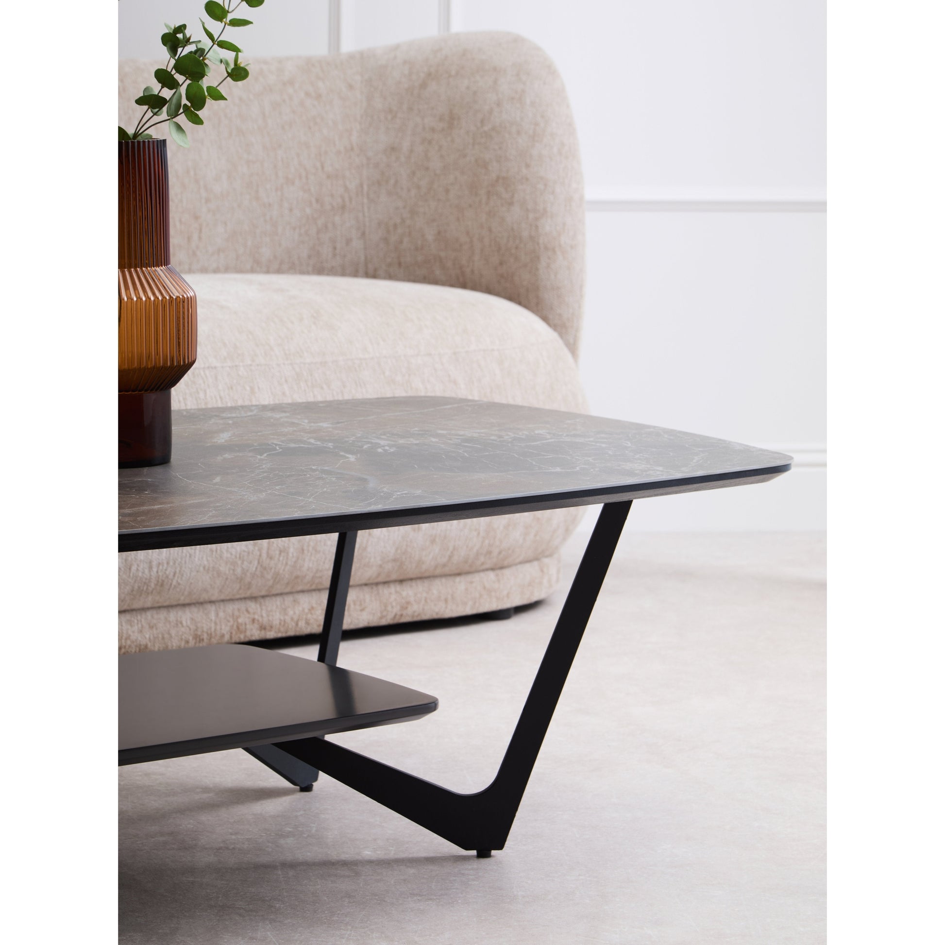 Impero Grey Ceramic Marble Effect Coffee Table  Nicholas John Interiors