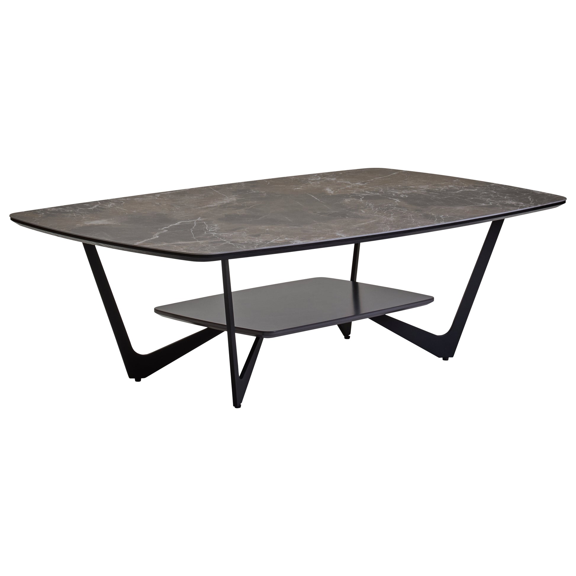 Impero Grey Ceramic Marble Effect Coffee Table  Nicholas John Interiors
