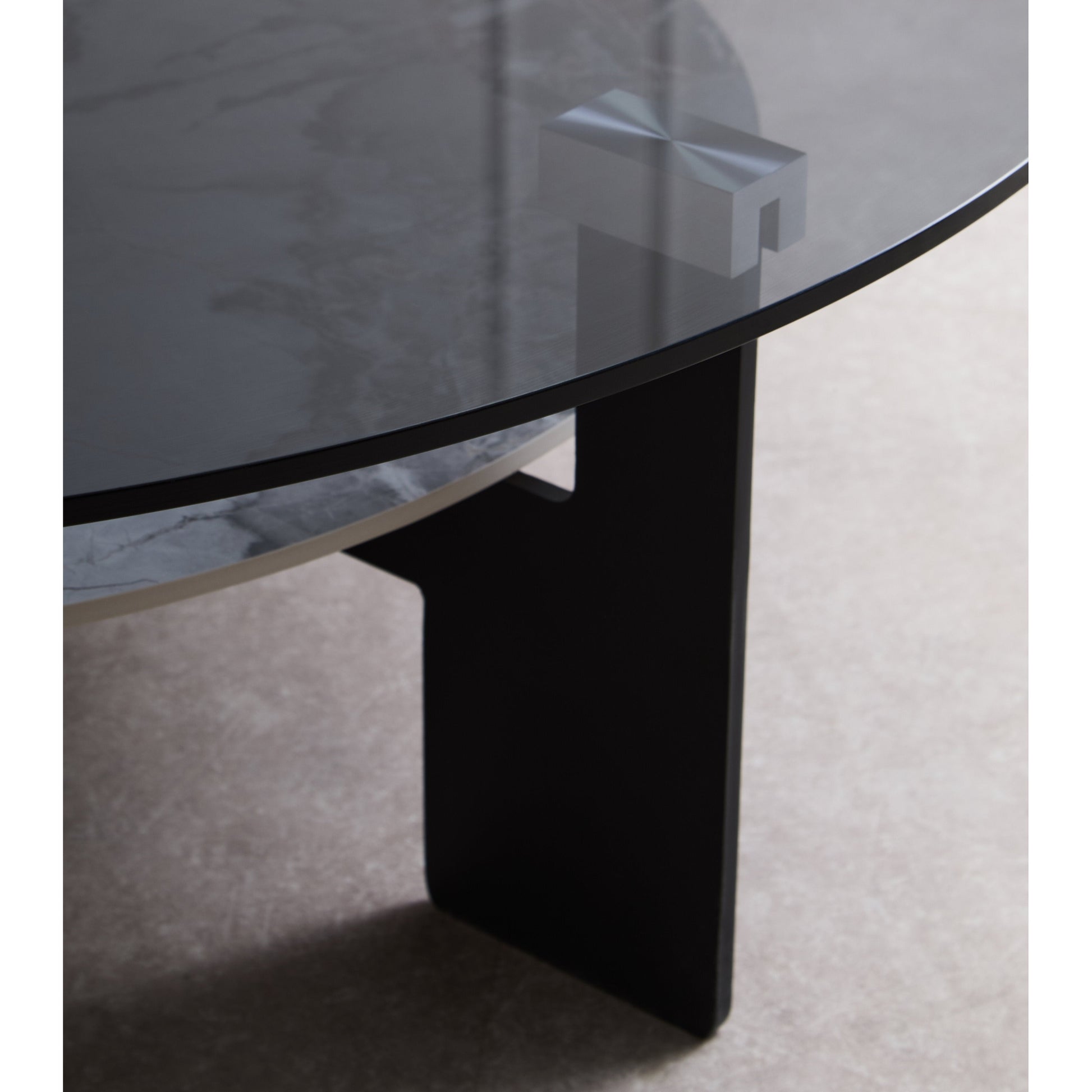 Impero Round Grey Glass And Ceramic Large Coffee Table  Nicholas John Interiors
