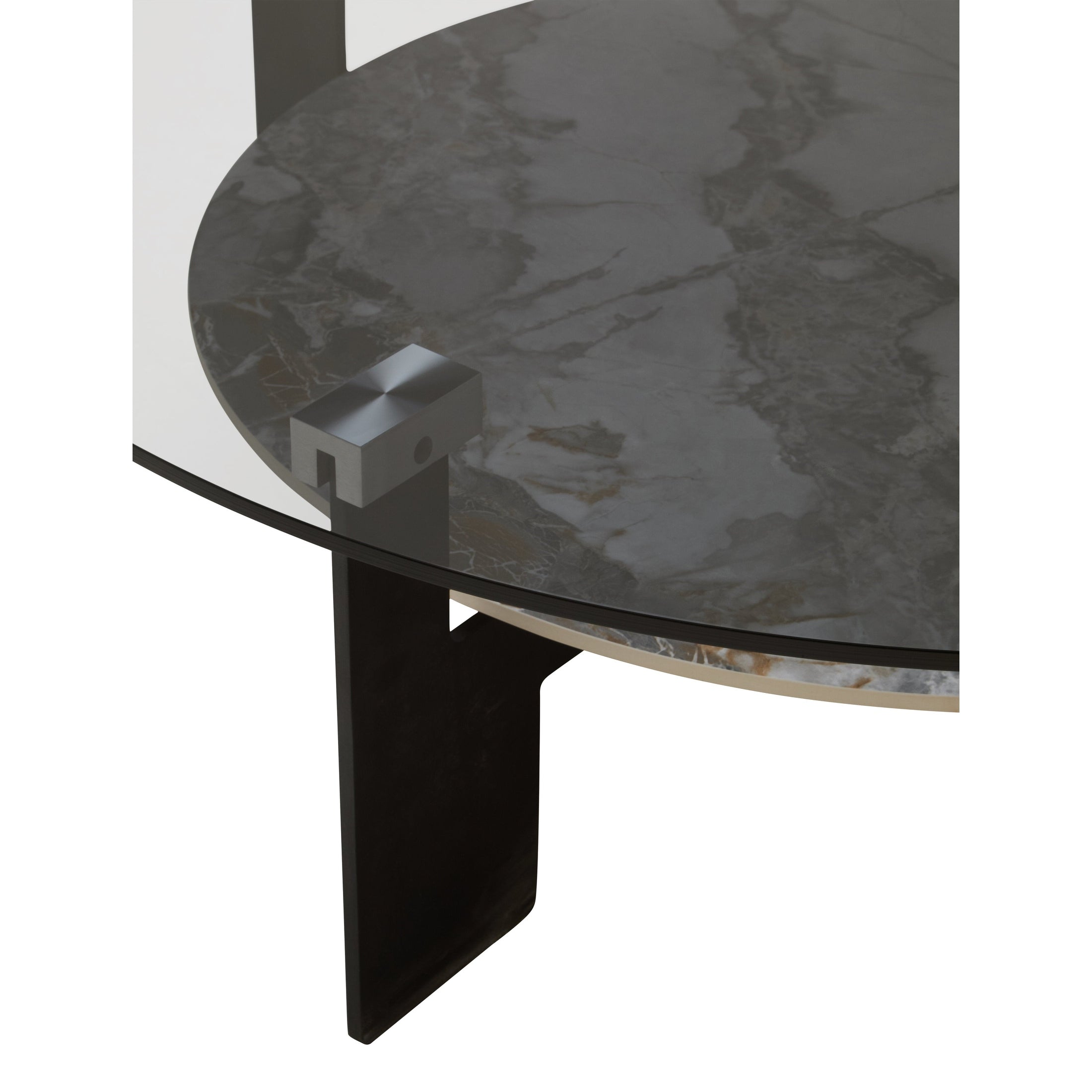 Impero Round Grey Glass And Ceramic Large Coffee Table  Nicholas John Interiors