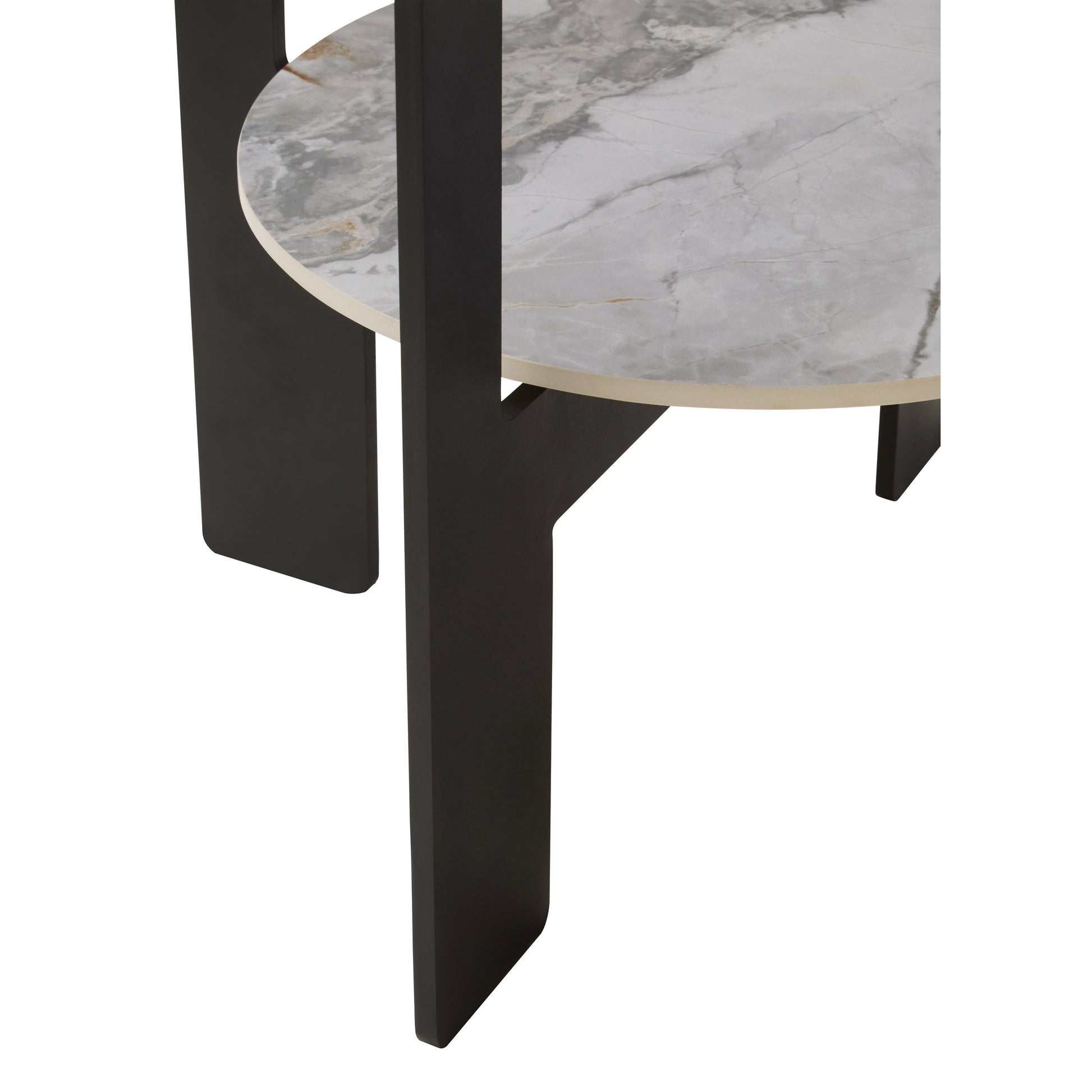Impero Round Grey Glass And Ceramic Small Coffee Table  Nicholas John Interiors