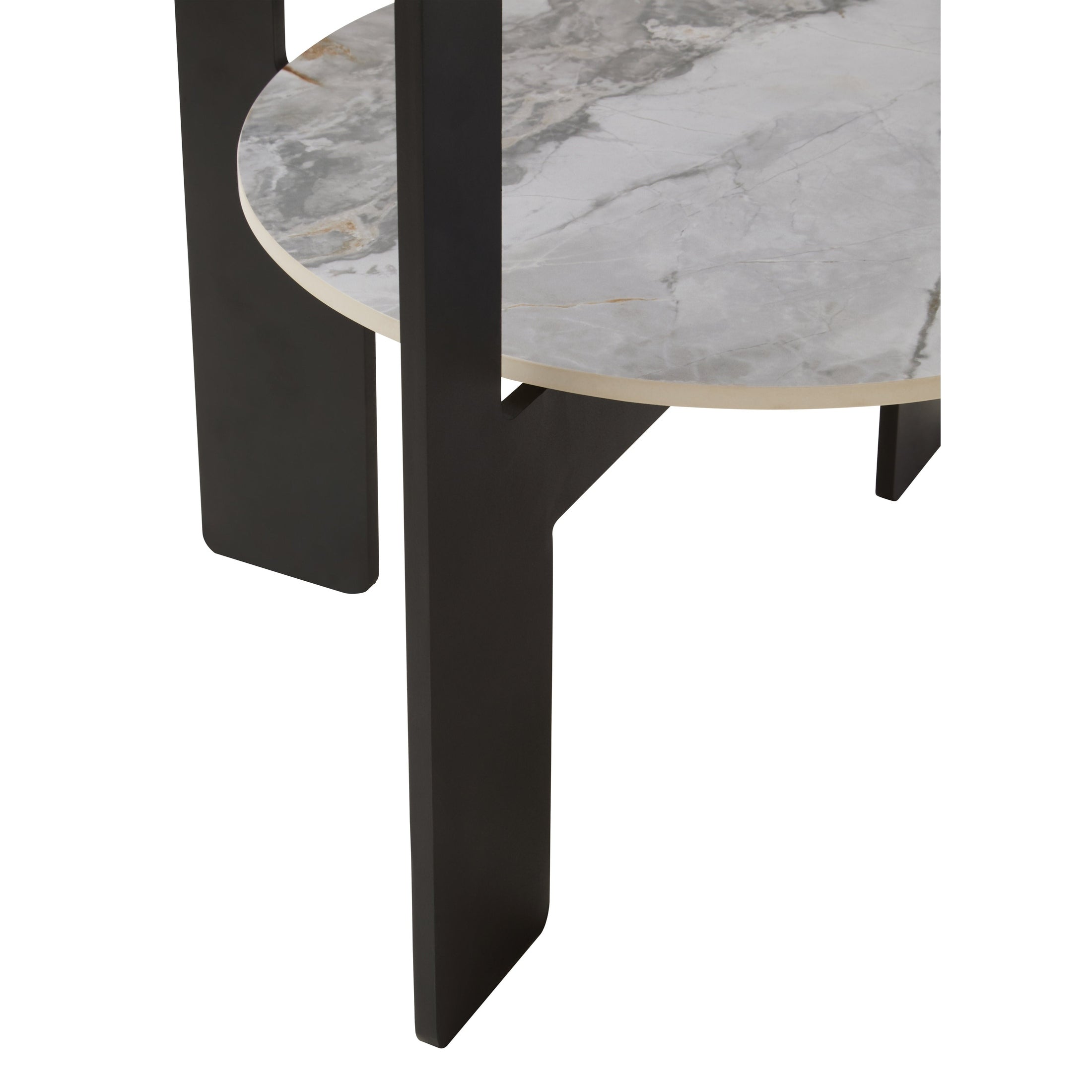 Impero Round Grey Glass And Ceramic Small Coffee Table  Nicholas John Interiors