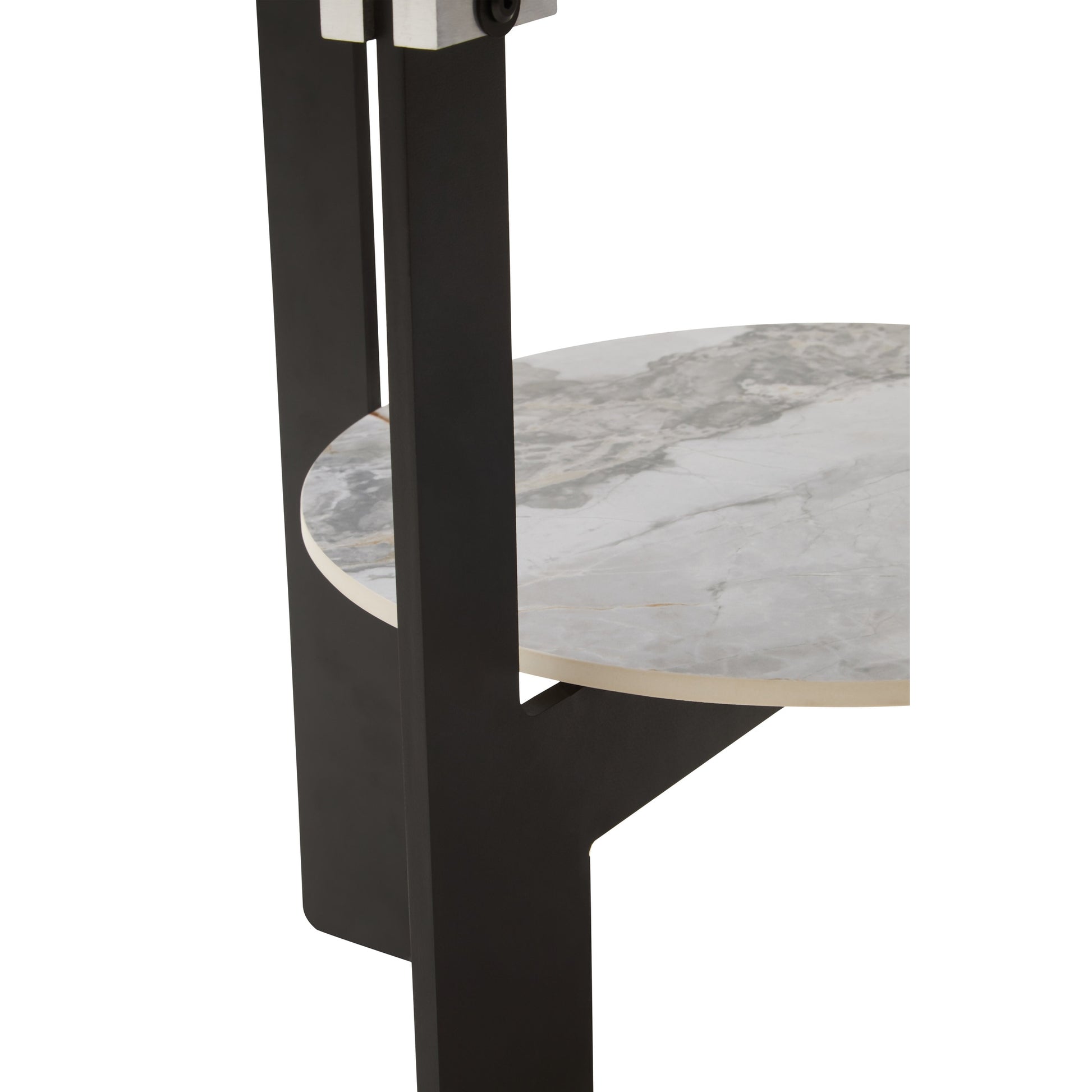 Impero Round Grey Glass And Ceramic Small Coffee Table  Nicholas John Interiors