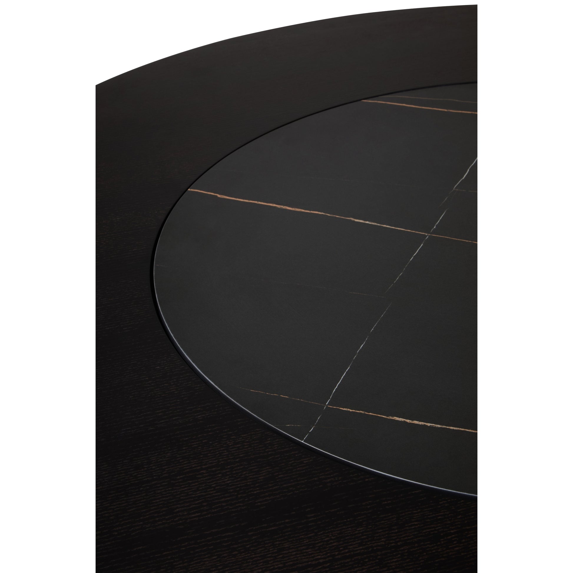 Impero Round Veneer Dining Table with Ceramic Lazy Susan  Nicholas John Interiors
