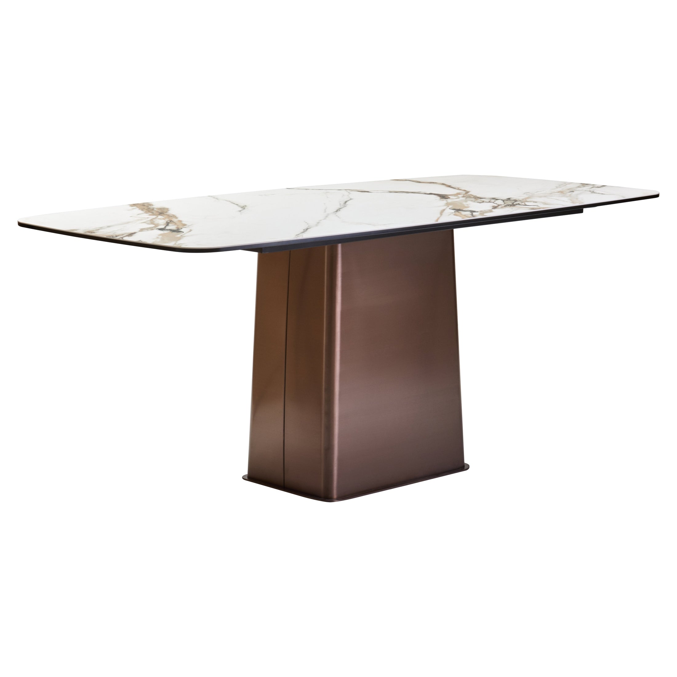 Impero White Ceramic Marble Effect Rectangular Dining Table  Nicholas John Interiors