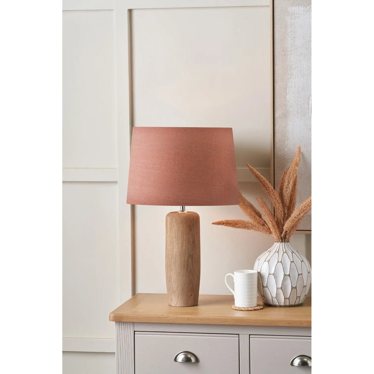 Inaya Natural Tapered Wood Table Lamp Base  Nicholas John Interiors