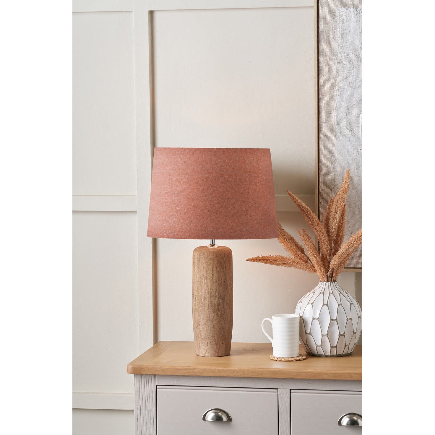Inaya Natural Tapered Wood Table Lamp Base  Nicholas John Interiors
